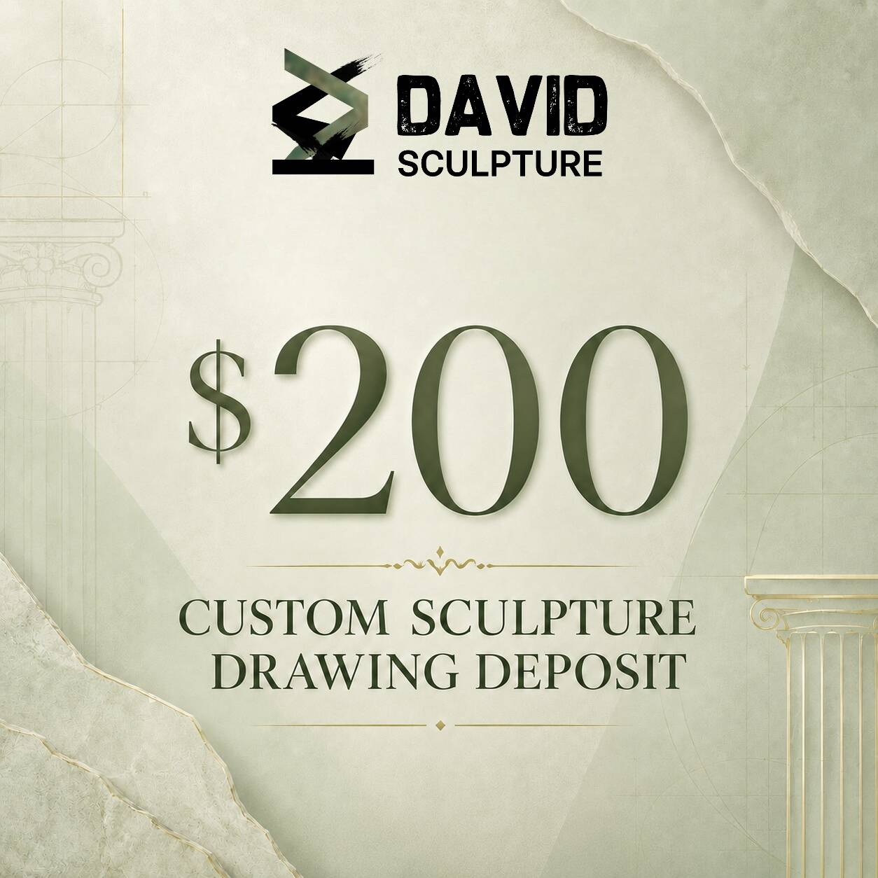 $200 Custom Sculpture Drawing Deposit