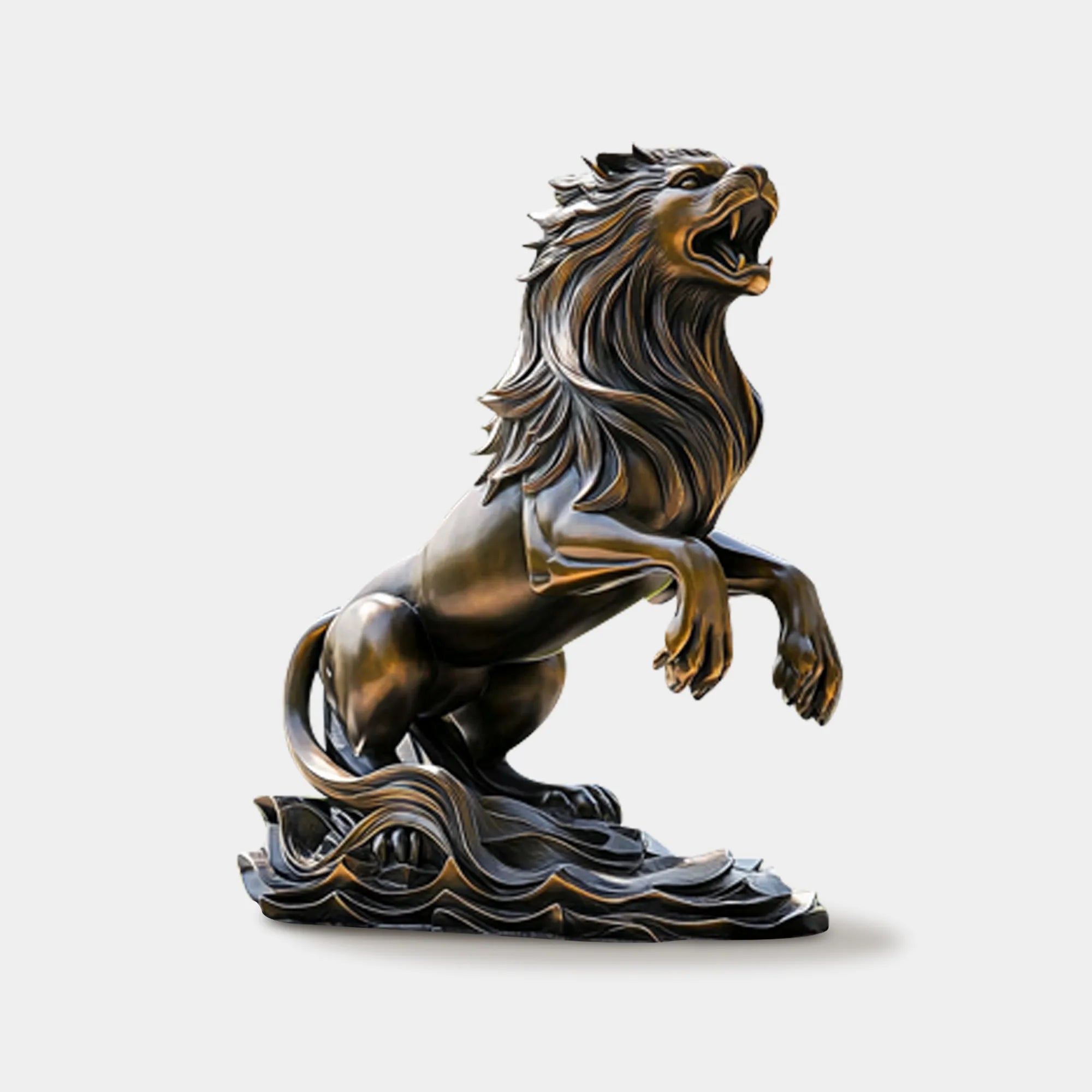Bronze sculpture with lion design for parks.