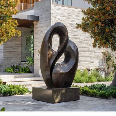 DVS Abstract Bronze Sculpture with Organic Form Design for Villa Courtyards, Gardens & Public Spaces DB015