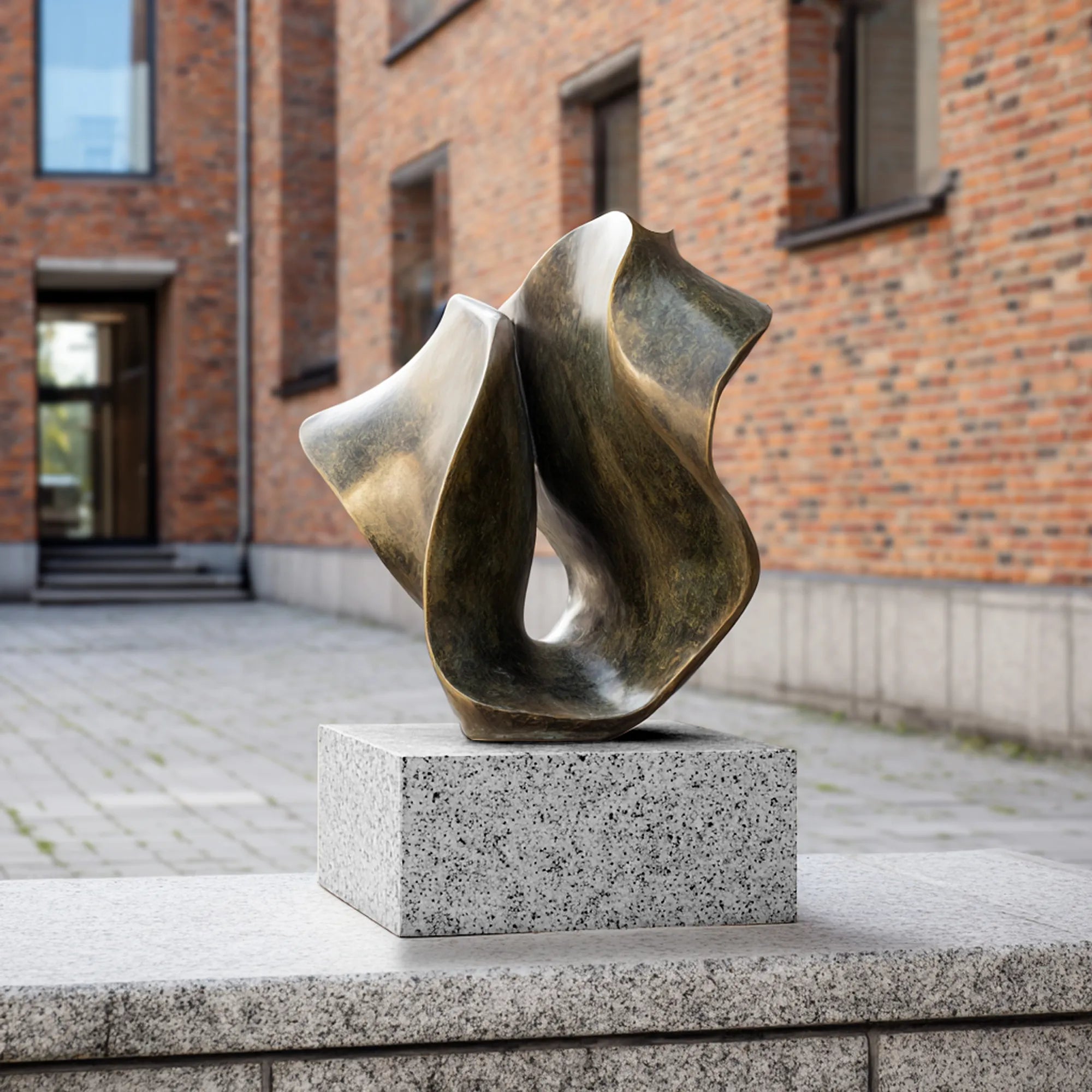 Abstract bronze sculpture for luxury spaces.