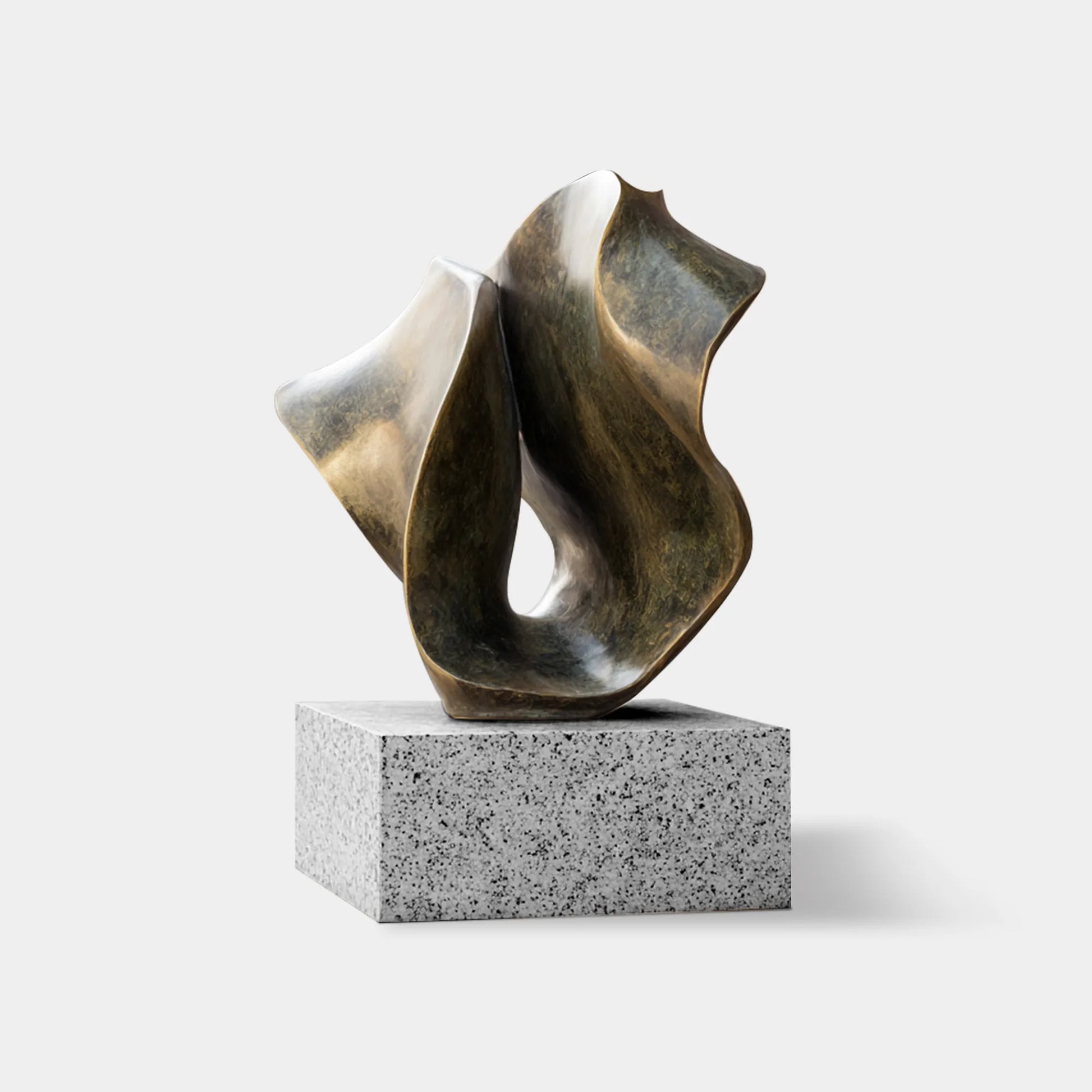 Abstract bronze sculpture for luxury spaces.