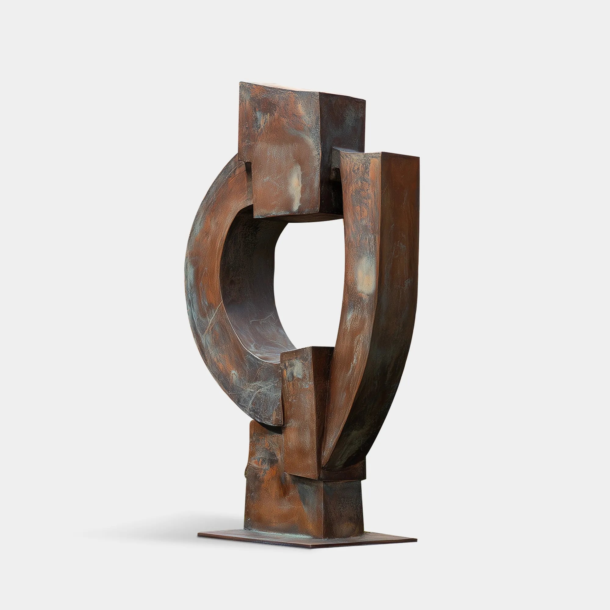 Abstract bronze sculpture for art spaces and villa courtyards.