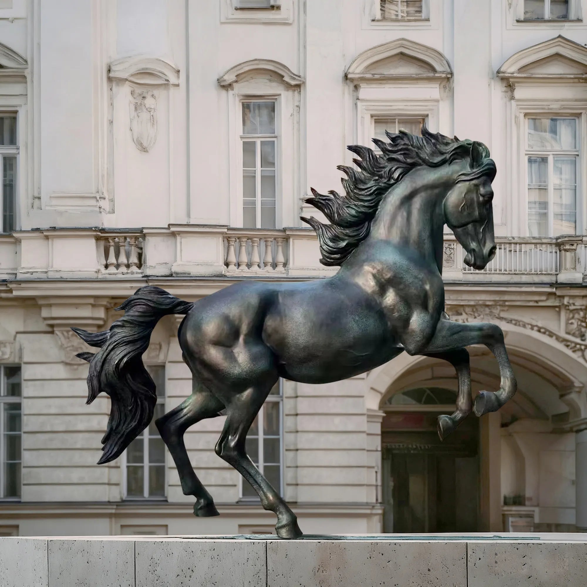 Bronze Horse Sculpture with Dynamic Galloping Pose for Gardens and Public Squares