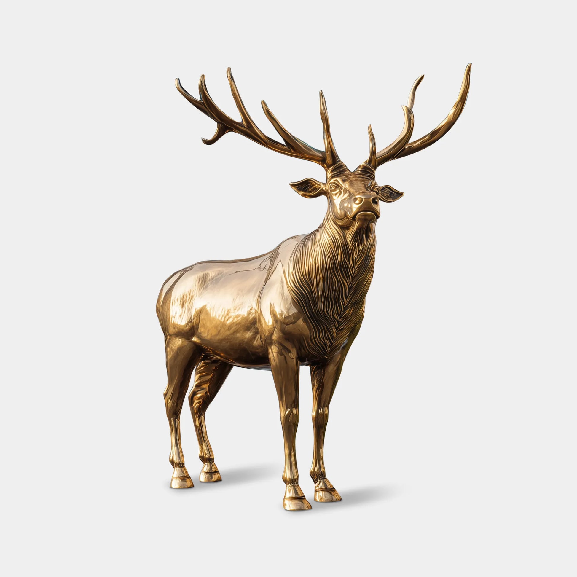 Bronze Elk Sculpture with Grand Antlers for Plazas and Parks