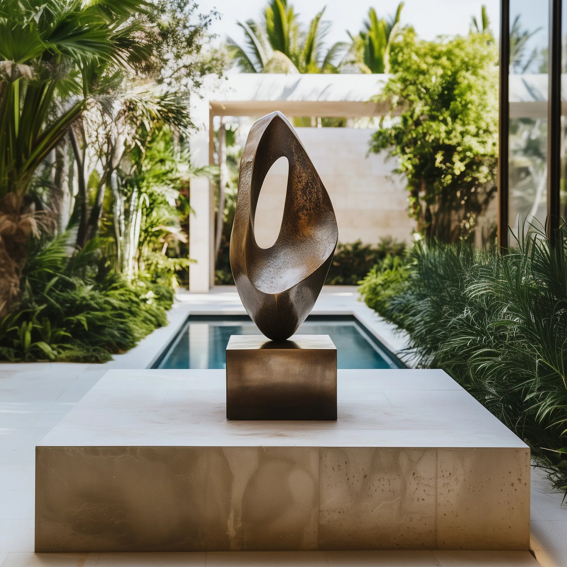 DVS Original Modern Sculpture in Bronze for Gardens, Villas & Luxury Poolsides