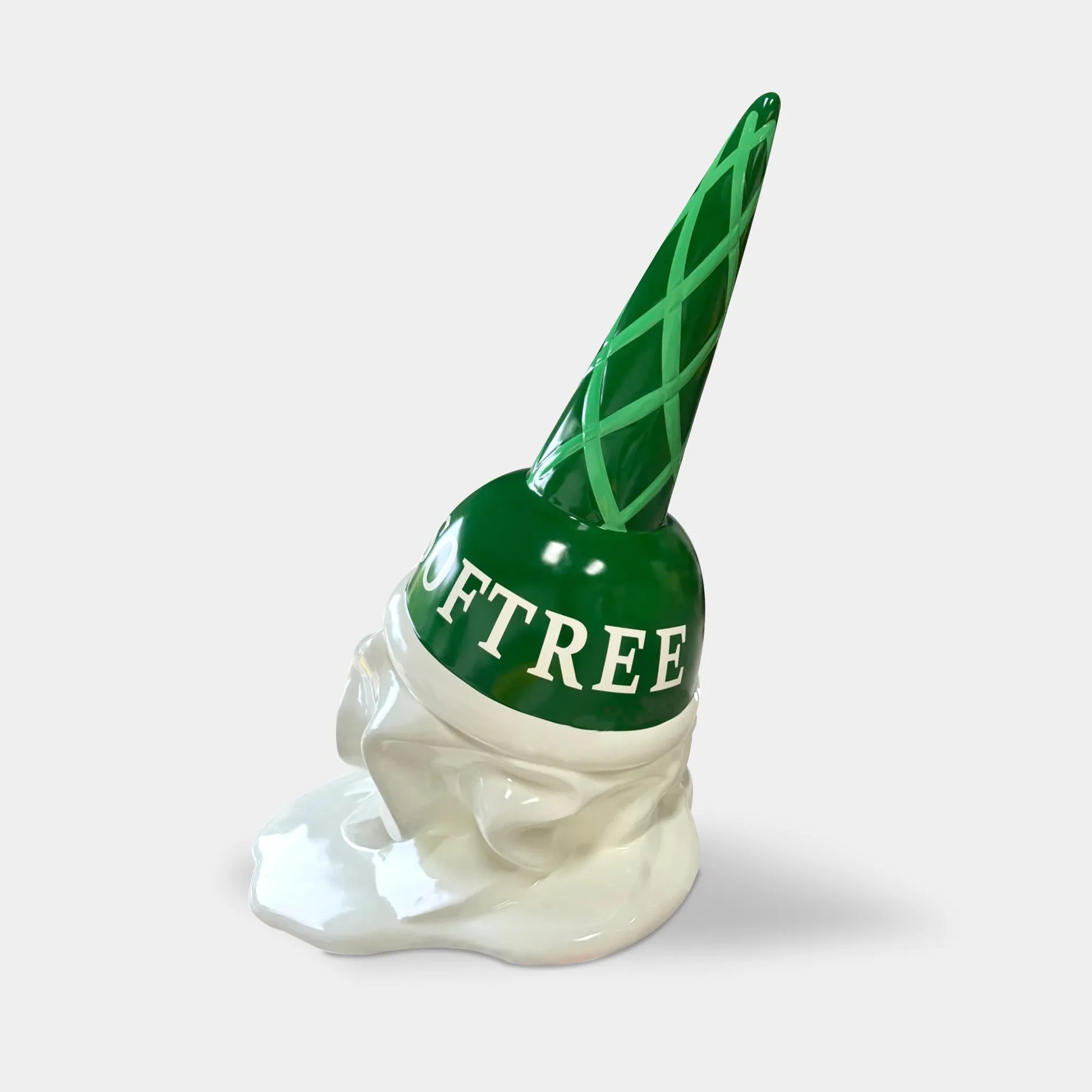 Fiberglass Sculpture of a Melting Ice Cream Cone for Malls, Plazas, and Public Landmarks