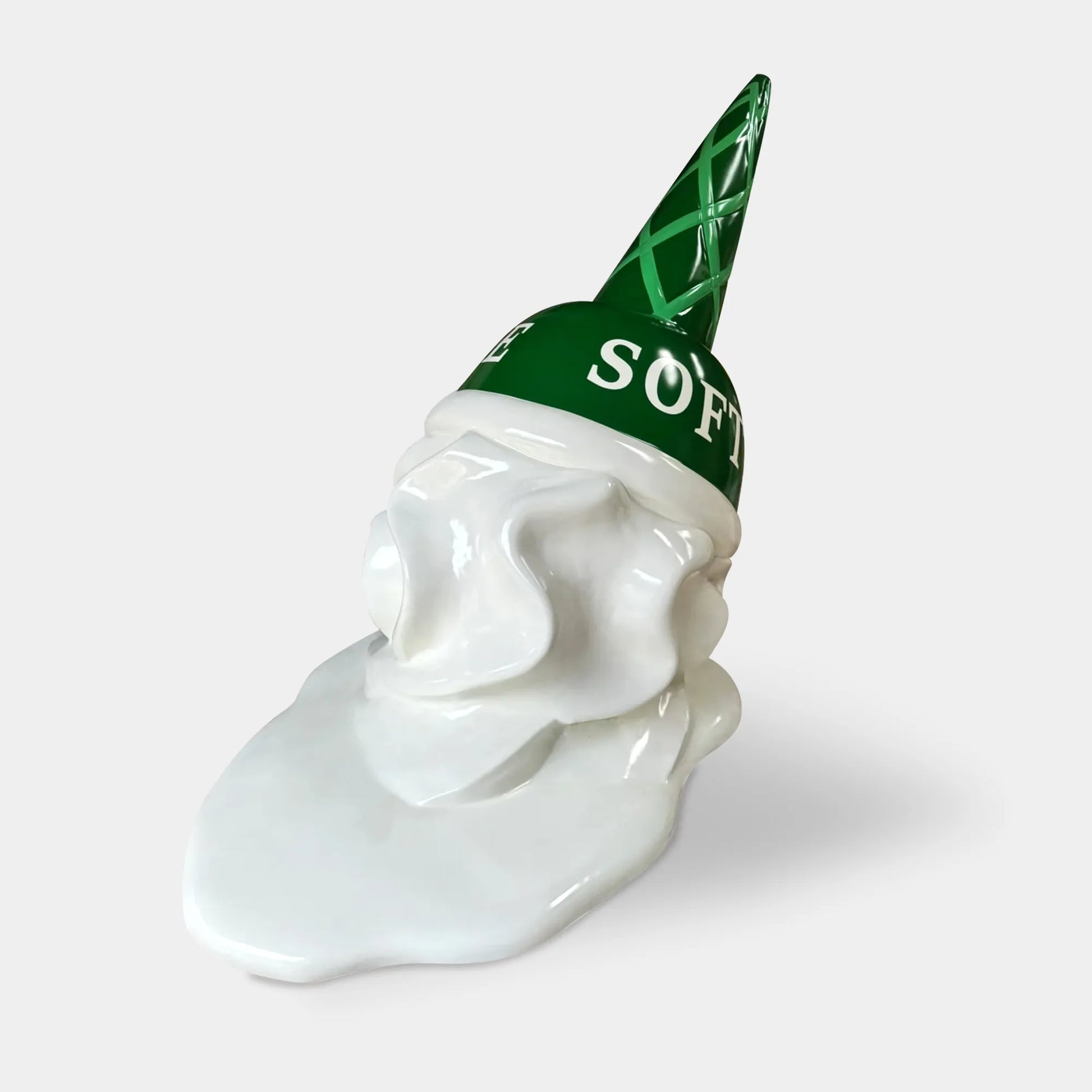 Fiberglass Sculpture of a Melting Ice Cream Cone for Malls, Plazas, and Public Landmarks