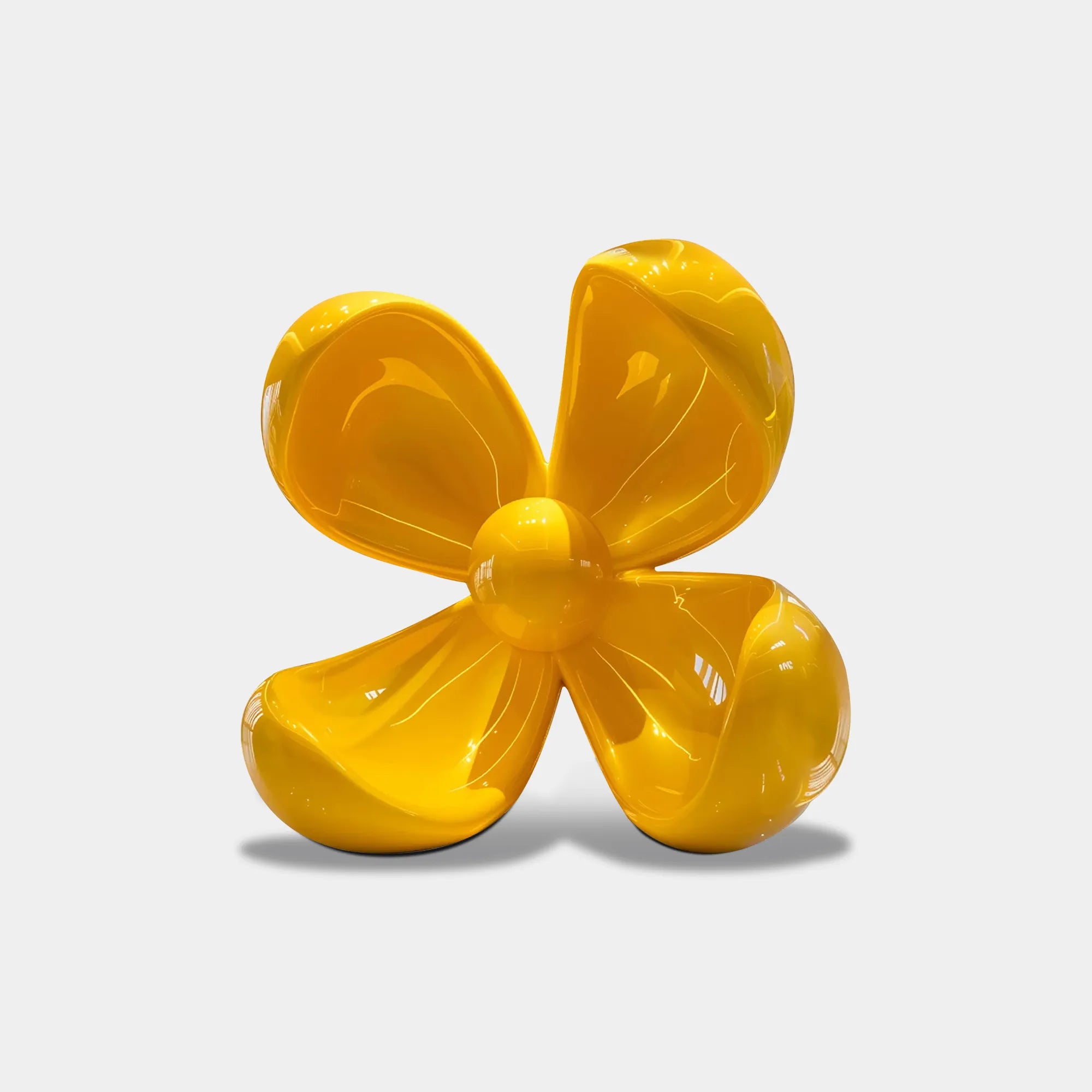 Fiberglass Sculpture of a Yellow Flower for Public Plazas and Galleries