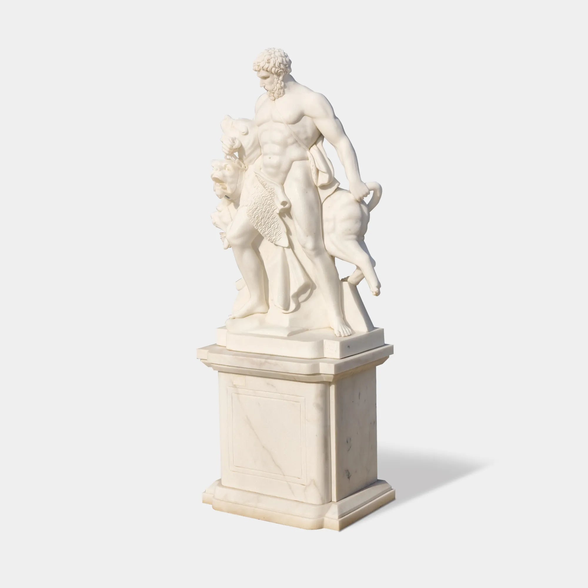 Classical Marble Sculpture of Hercules and Cerberus for Gardens