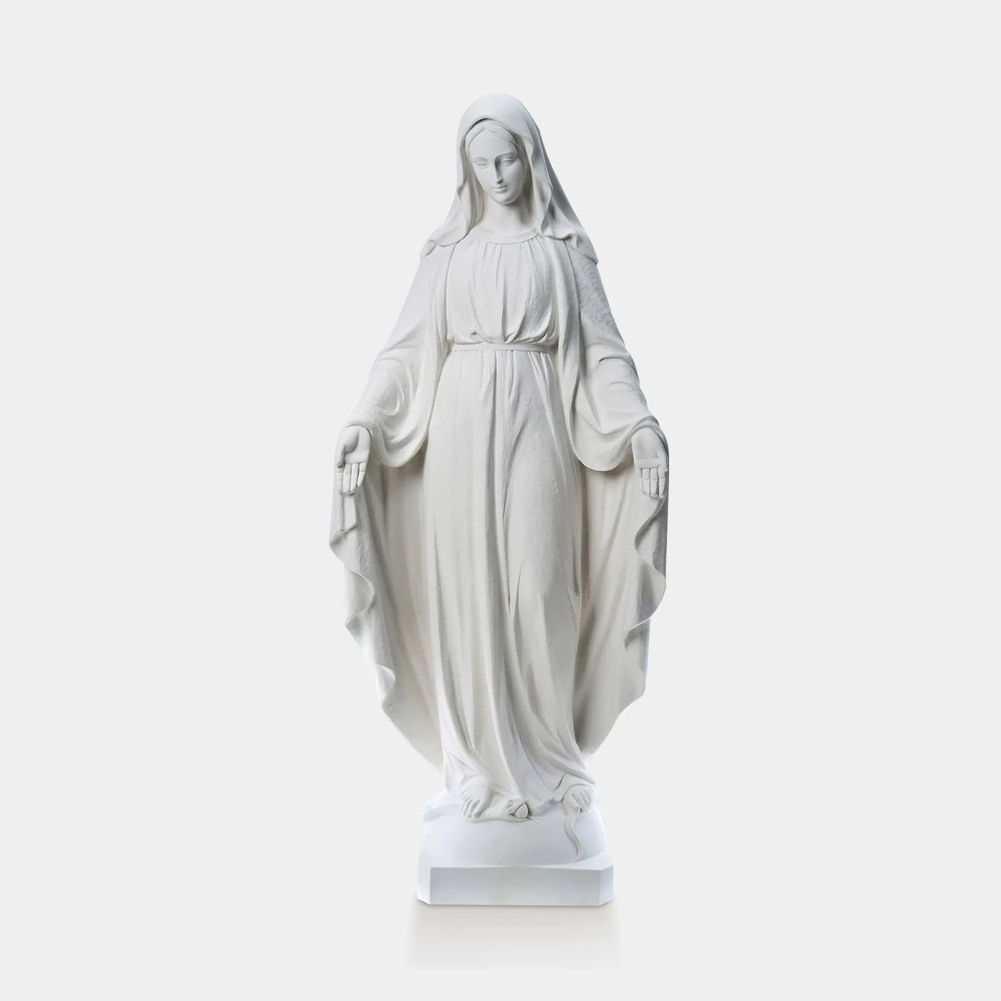 Virgin Mary statue in marble for churches,gardens,or fountains.