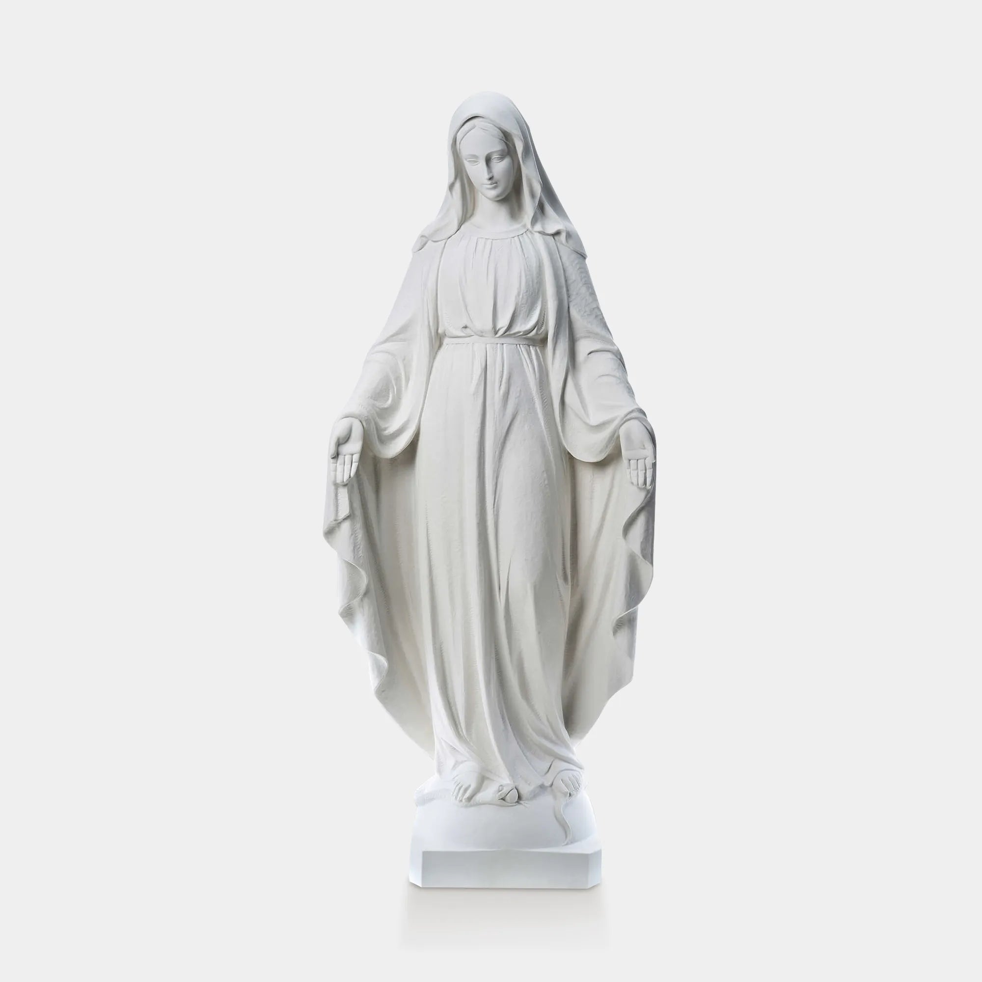 Virgin Mary statue in marble for churches,gardens,or fountains.
