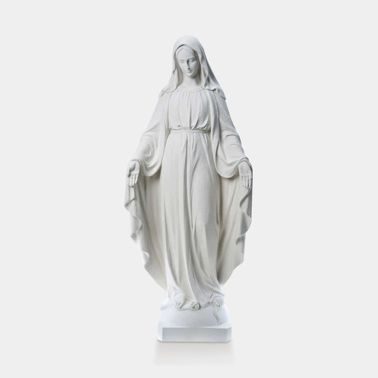 Virgin Mary statue in marble for churches,gardens,or fountains.