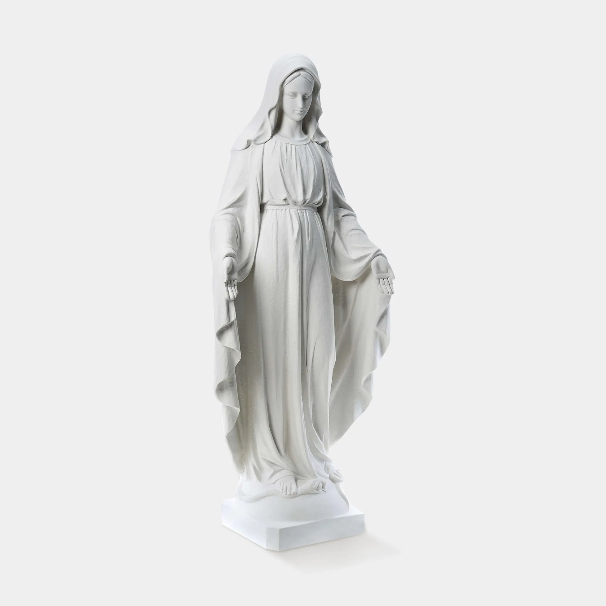 Virgin Mary statue in marble for churches,gardens,or fountains.