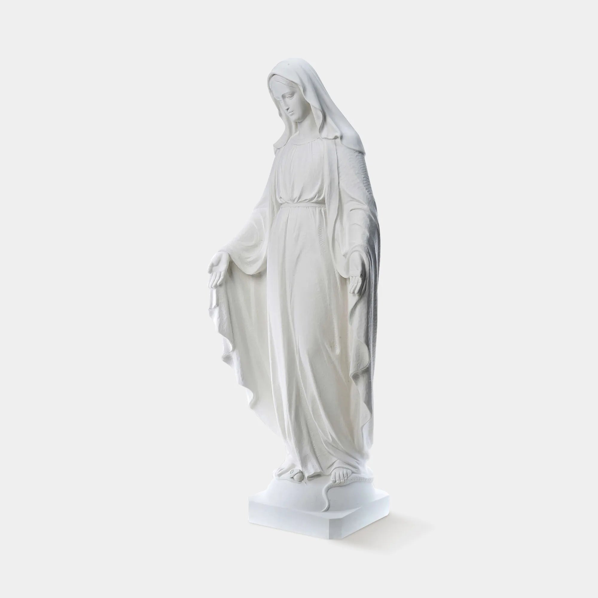 Virgin Mary statue in marble for churches,gardens,or fountains.