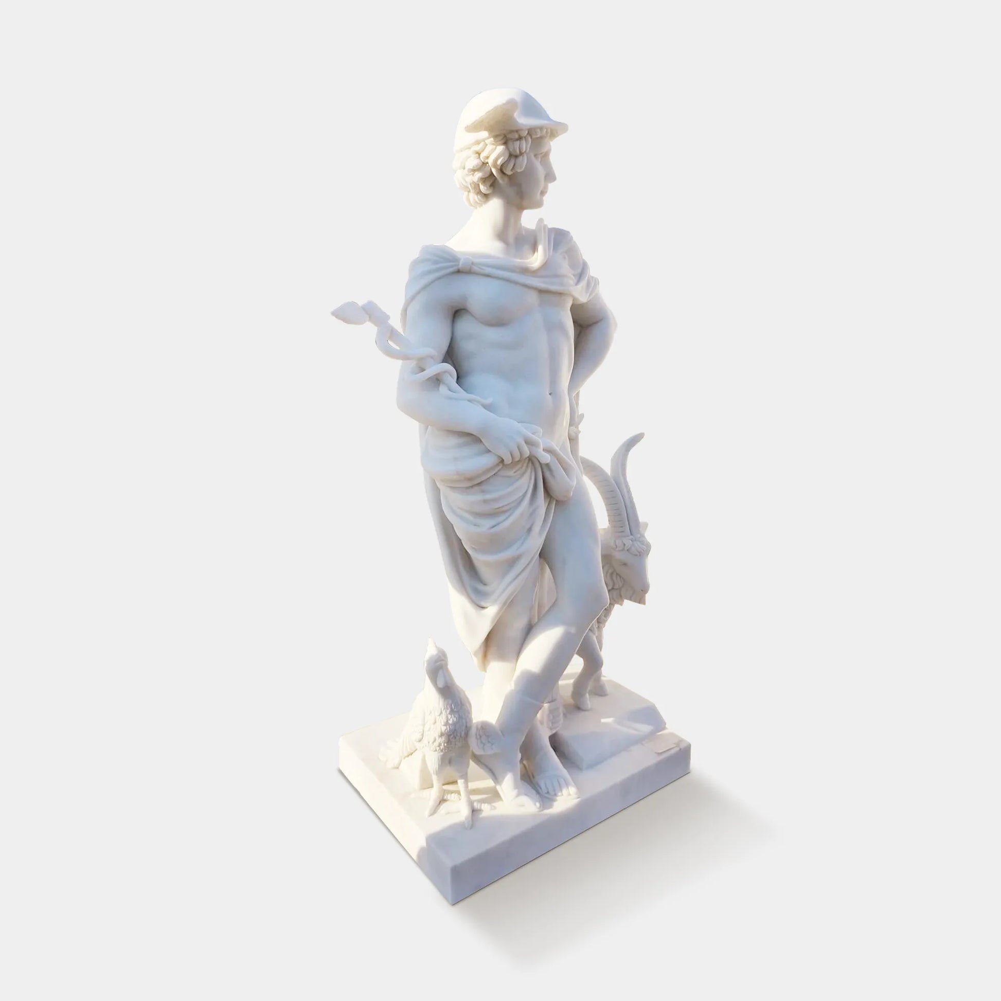 Marble Sculpture of Greek God Mercury for Outdoor Display.