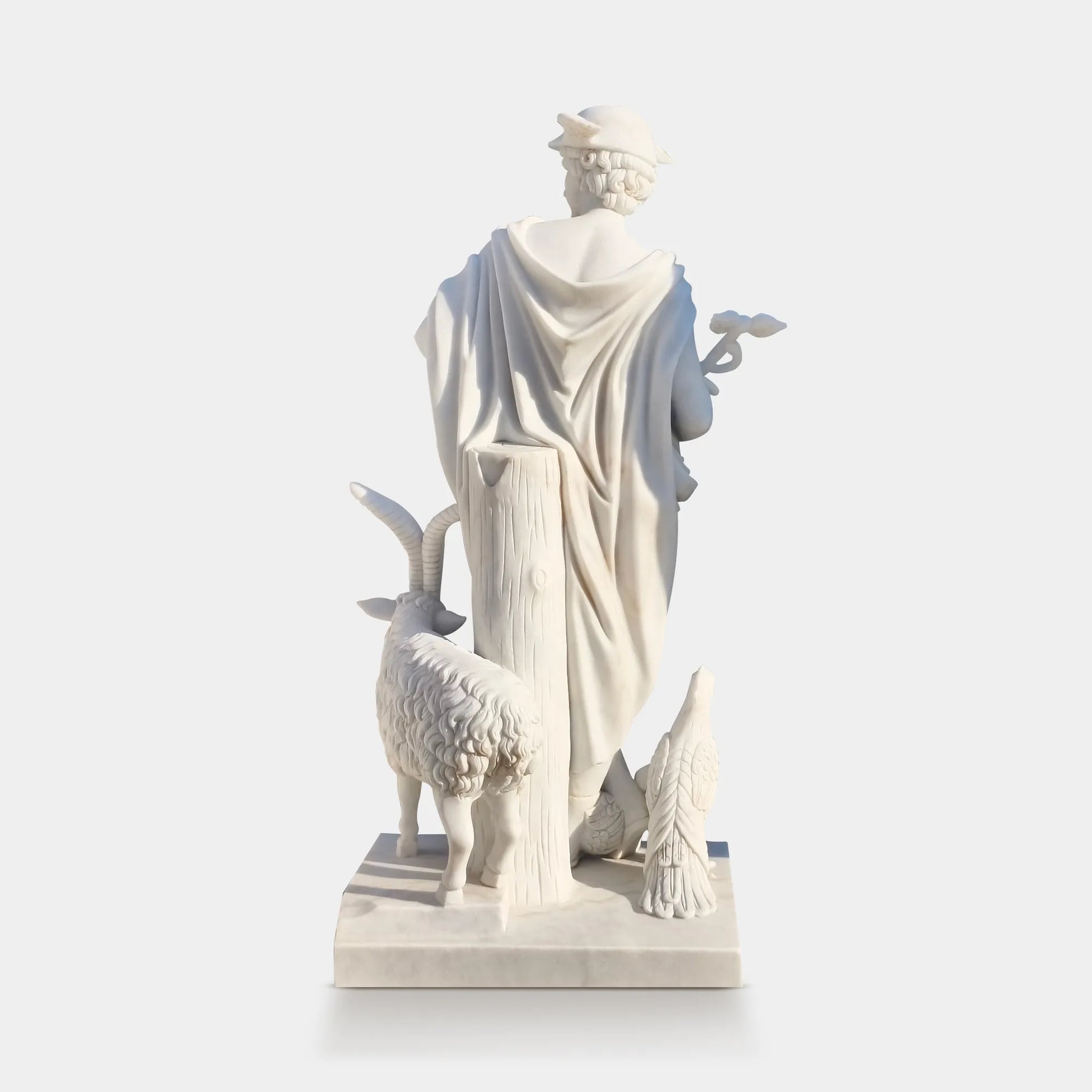 Marble Sculpture of Greek God Mercury for Outdoor Display.
