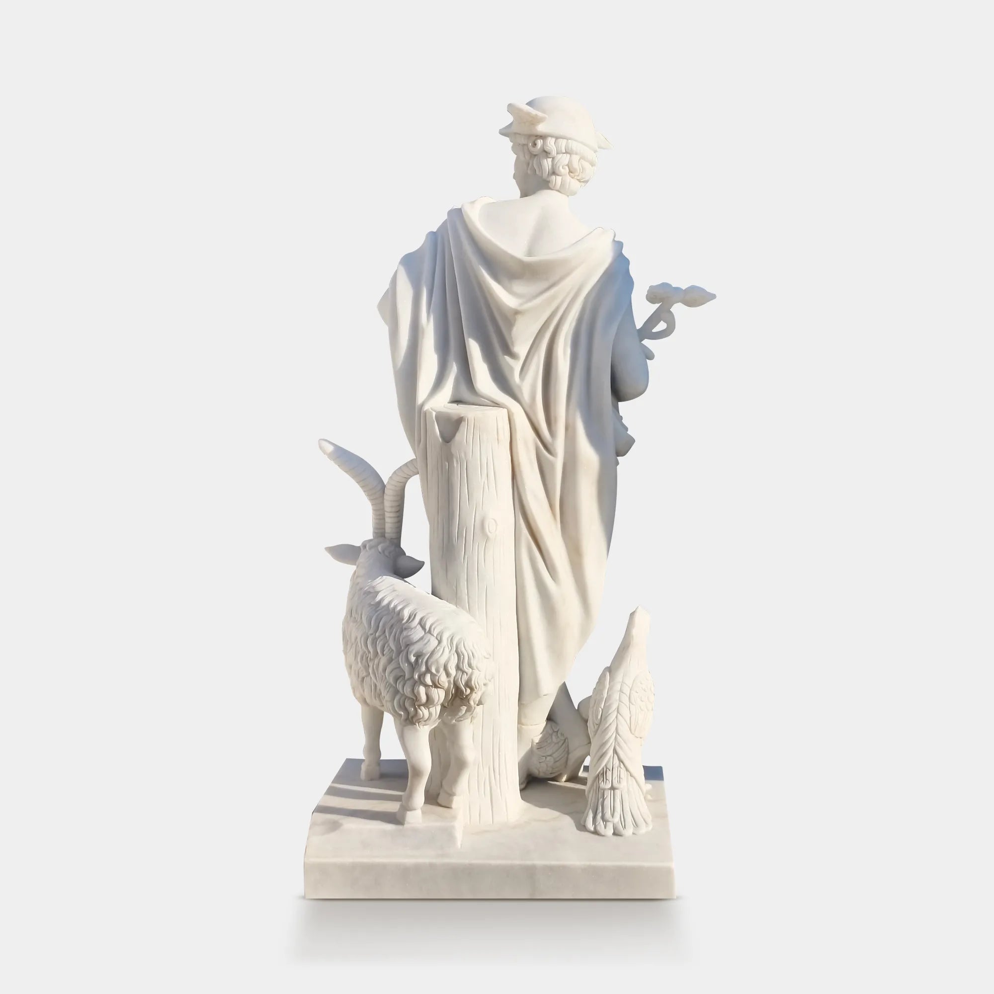 Marble Sculpture of Greek God Mercury for Outdoor Display.