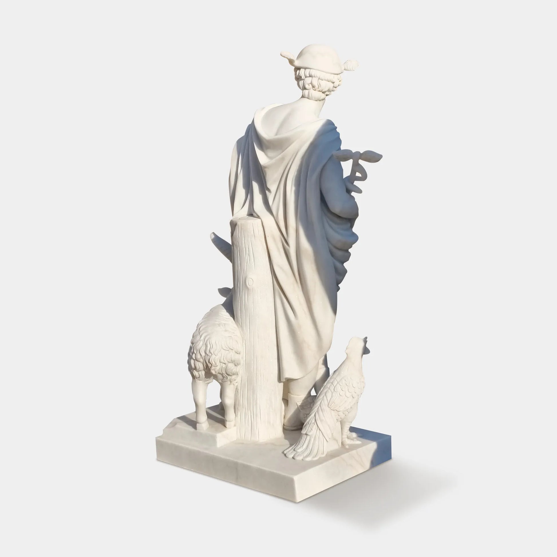 Marble Sculpture of Greek God Mercury for Outdoor Display.