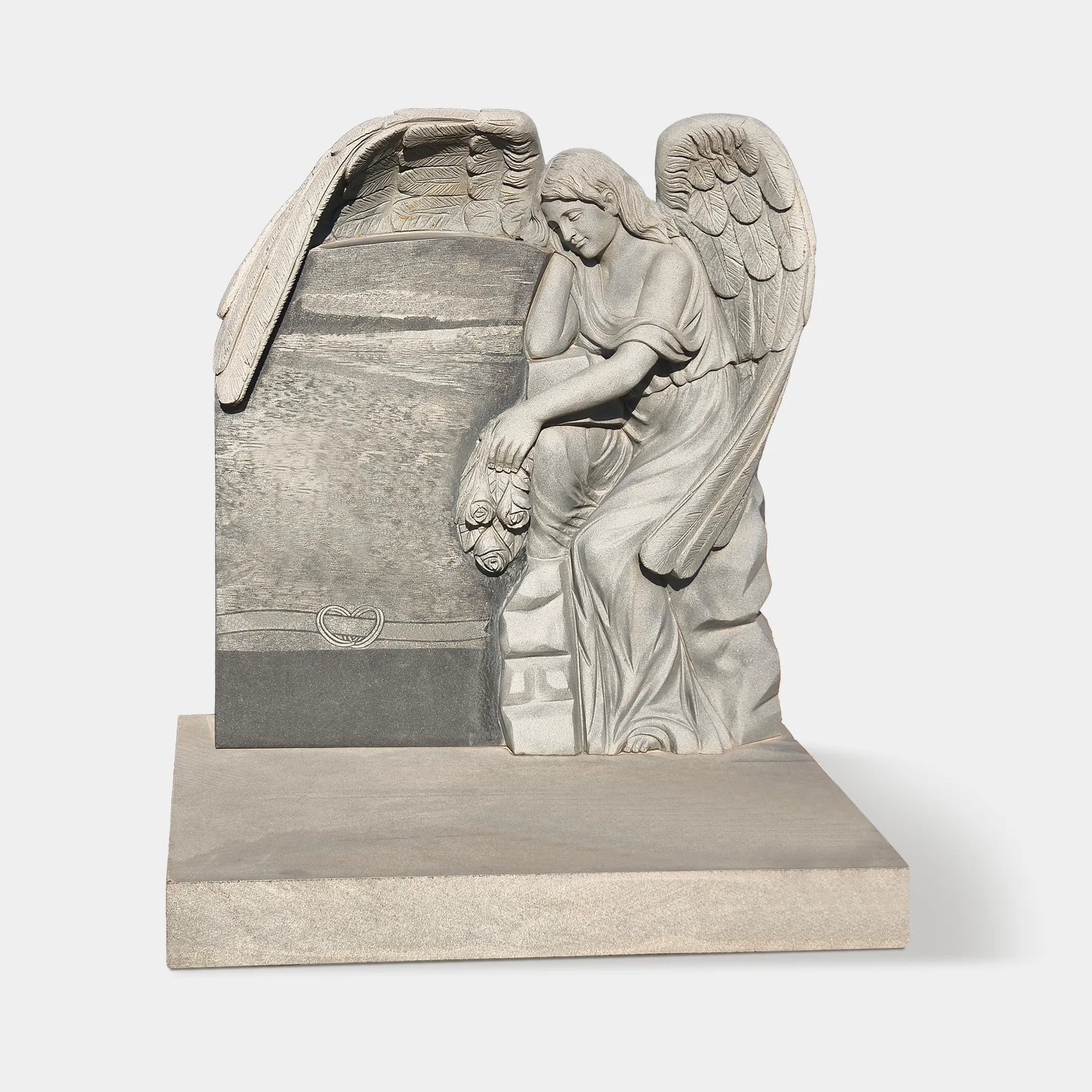Classical Marble Angel Sculpture for Cemeteries and Memorial Gardens
