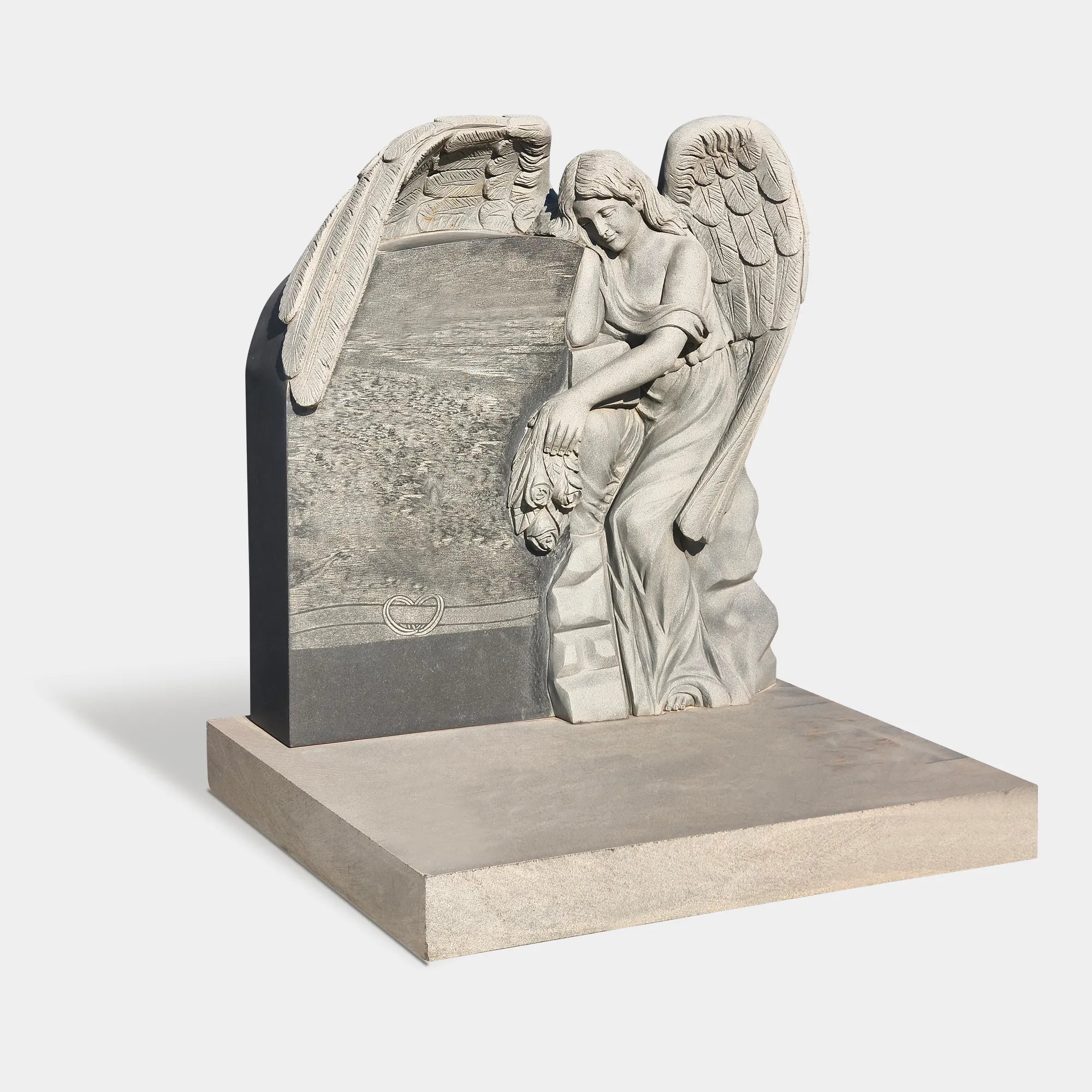 Classical Marble Angel Sculpture for Cemeteries and Memorial Gardens