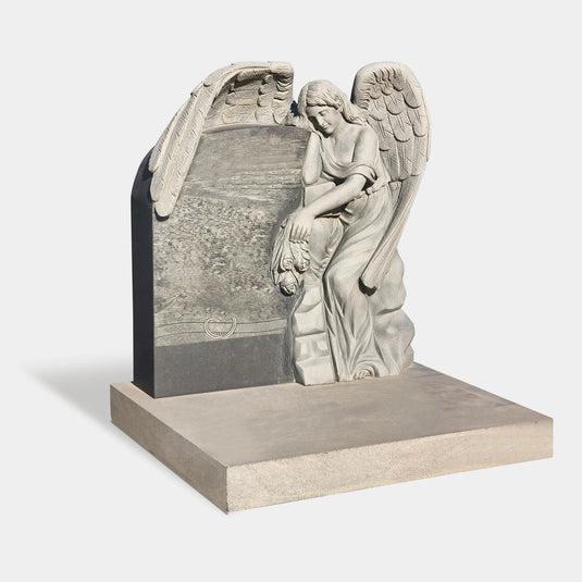 Classical Marble Angel Sculpture for Cemeteries and Memorial Gardens