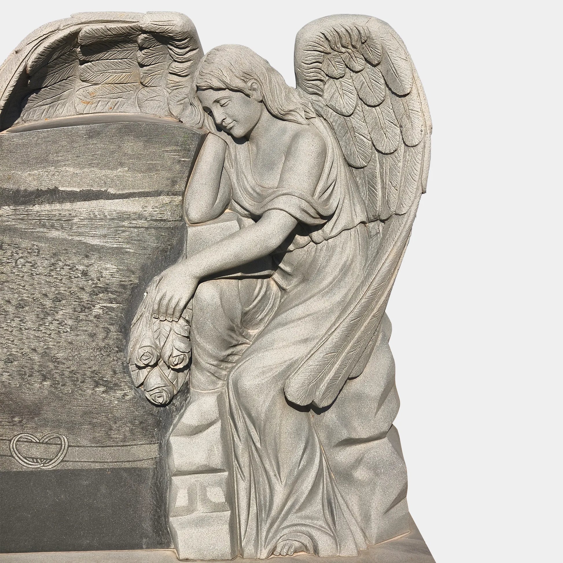 Classical Marble Angel Sculpture for Cemeteries and Memorial Gardens