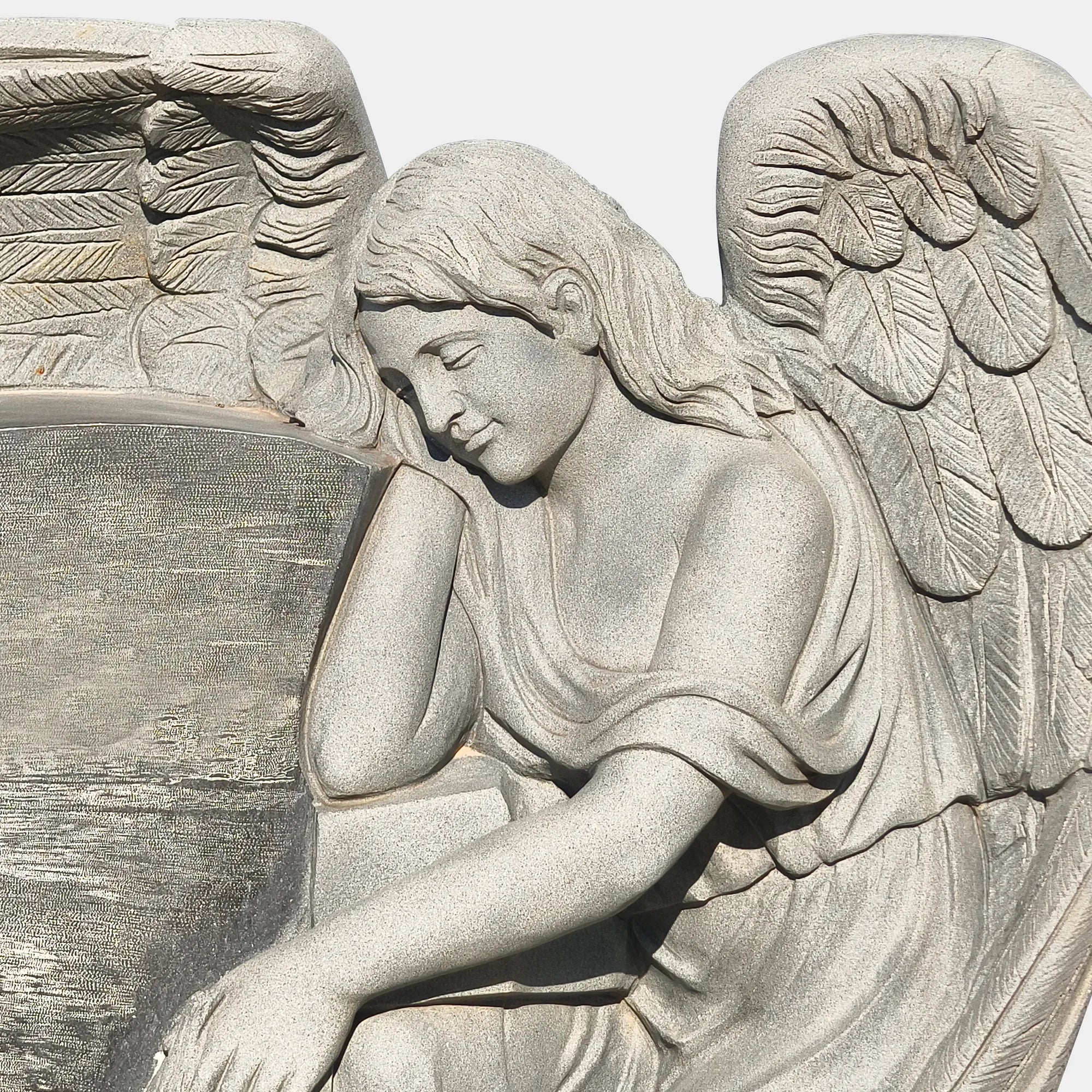 Classical Marble Angel Sculpture for Cemeteries and Memorial Gardens