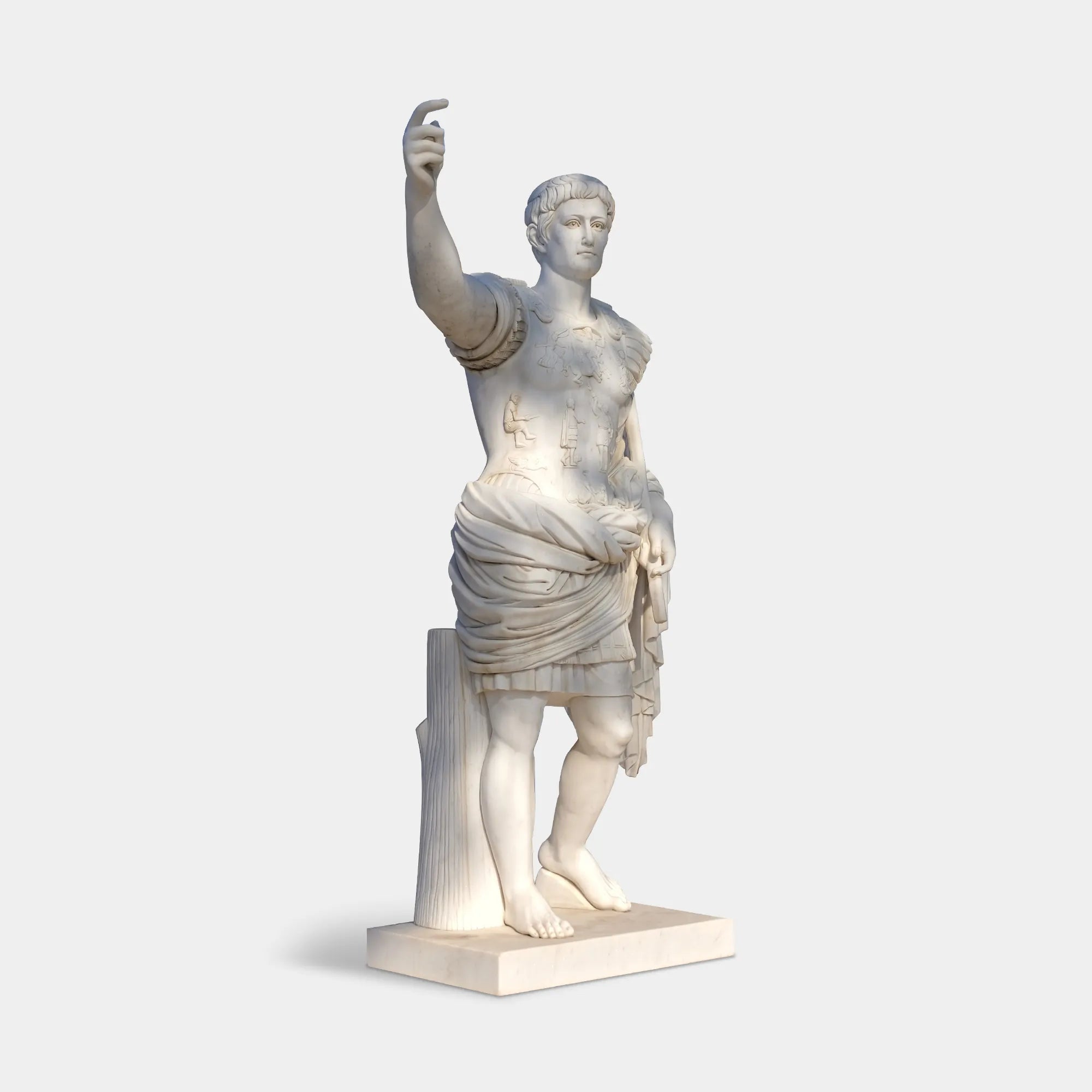 Marble sculpture of Augustus of Prima Porta for outdoor spaces.