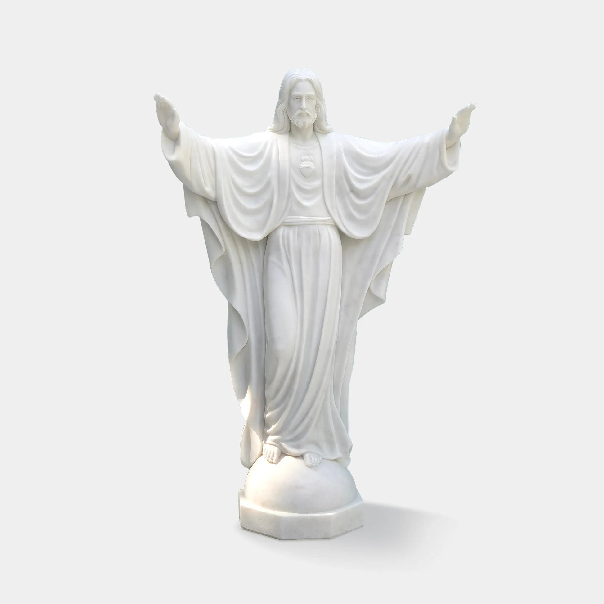 Classical marble sculpture of Jesus Christ for villas, churches, and cemeteries.