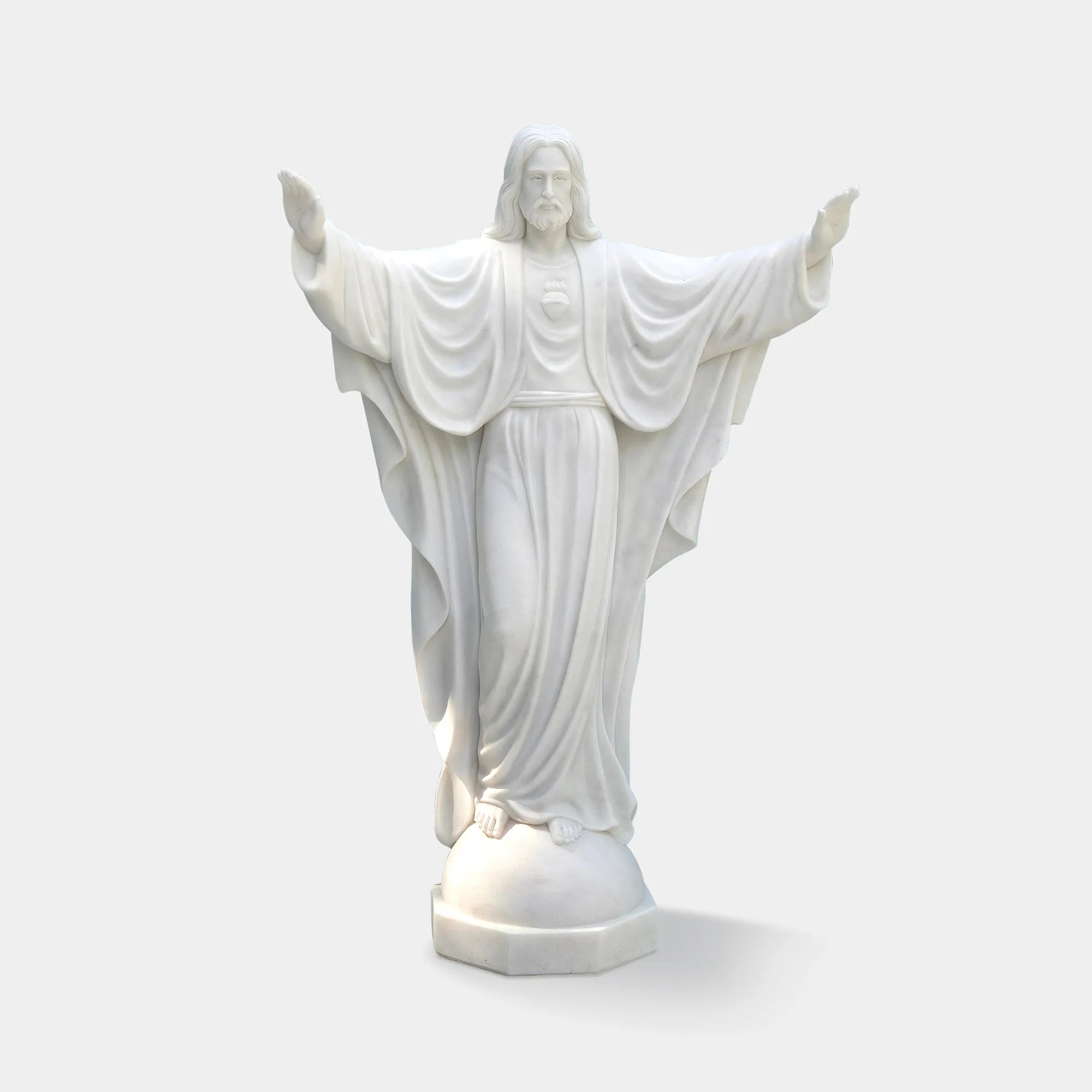 Classical marble sculpture of Jesus Christ for villas, churches, and cemeteries.