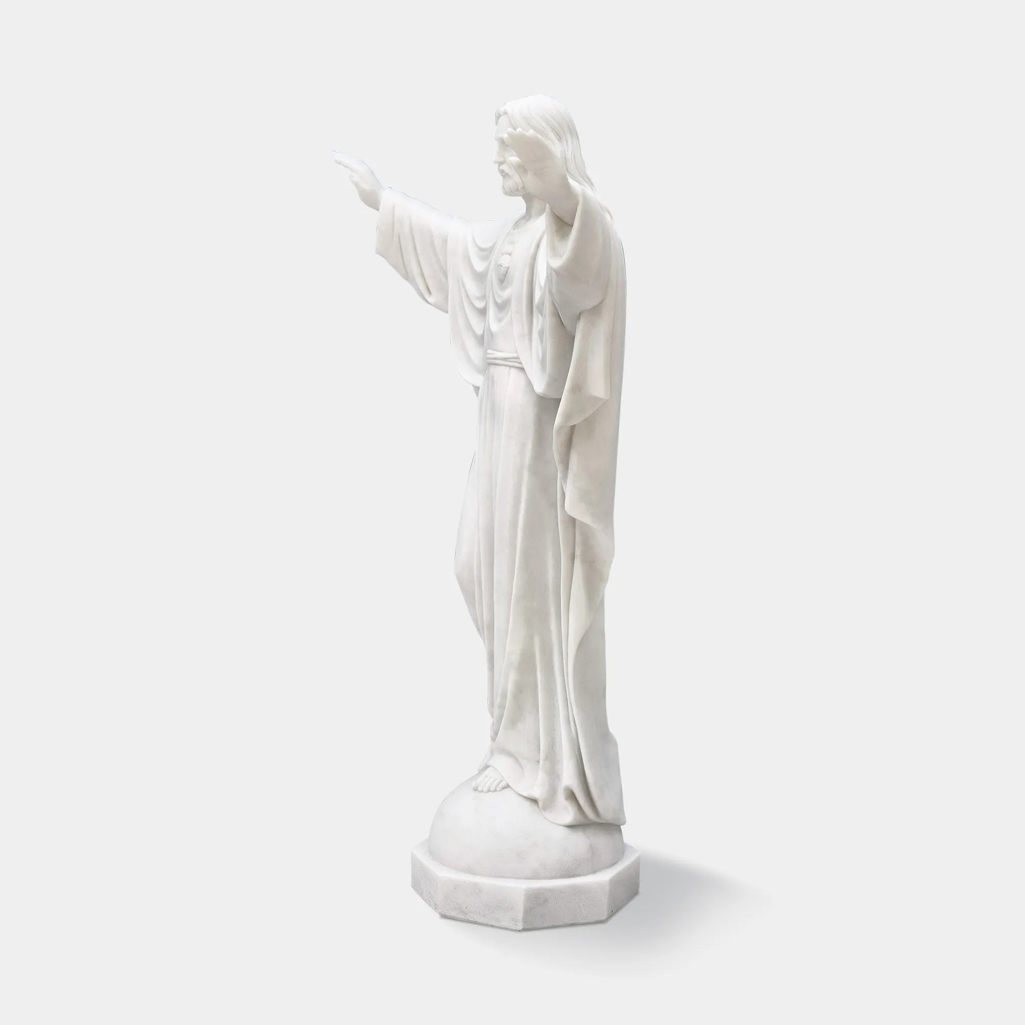 Classical marble sculpture of Jesus Christ for villas, churches, and cemeteries.