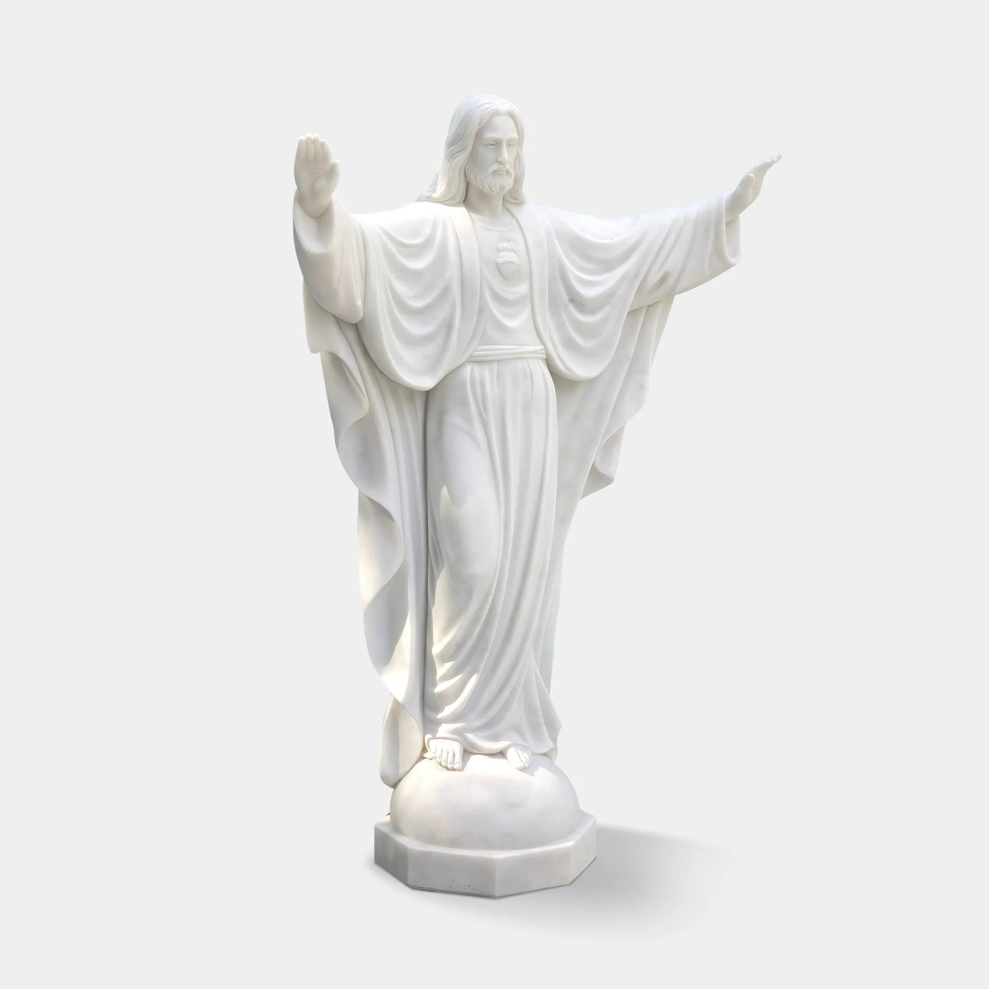 Classical marble sculpture of Jesus Christ for villas, churches, and cemeteries.