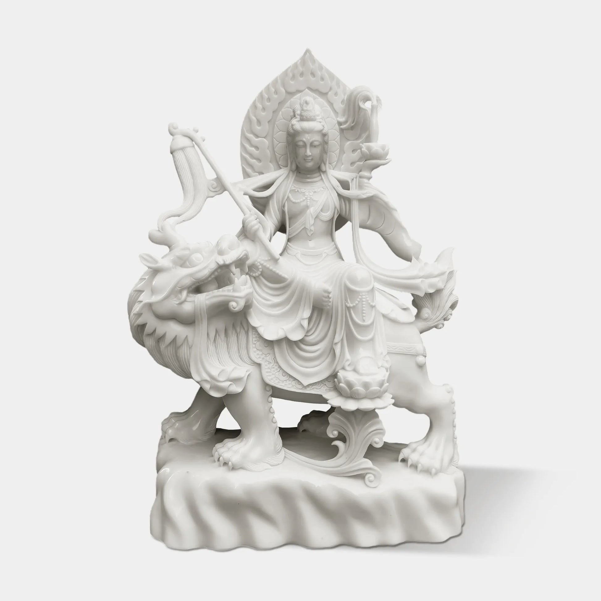 Marble Sculpture of Buddhist Guanyin Bodhisattva for Temples and Gardens.