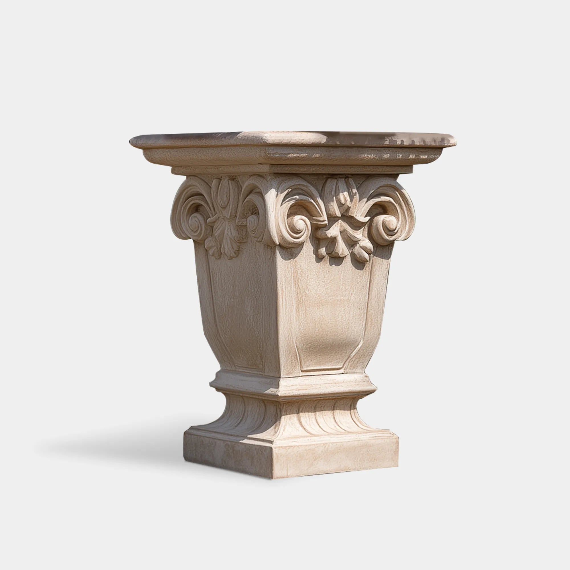 Classical Marble Planter with Hand Carved Reliefs for Luxury Patio