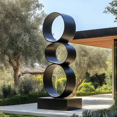 DVS Three Rings Stainless Steel Sculpture in Modern Style for Villas and Gardens DS007