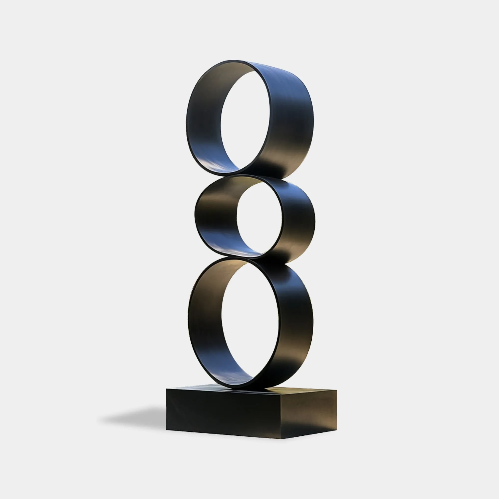 Modern Sculpture with Three Rings for Gardens.