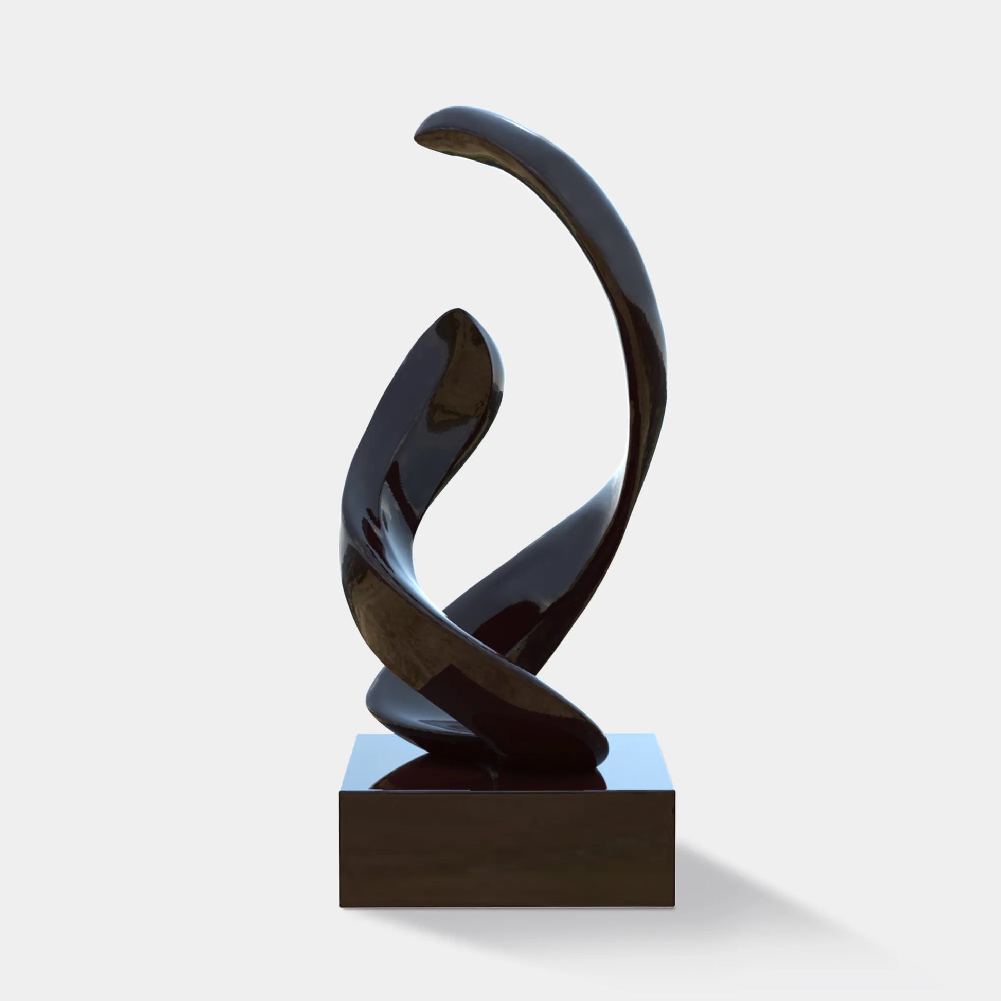 Abstract stainless steel sculpture with flowing form, ideal for luxury villas, hotel lobbies, and art galleries.