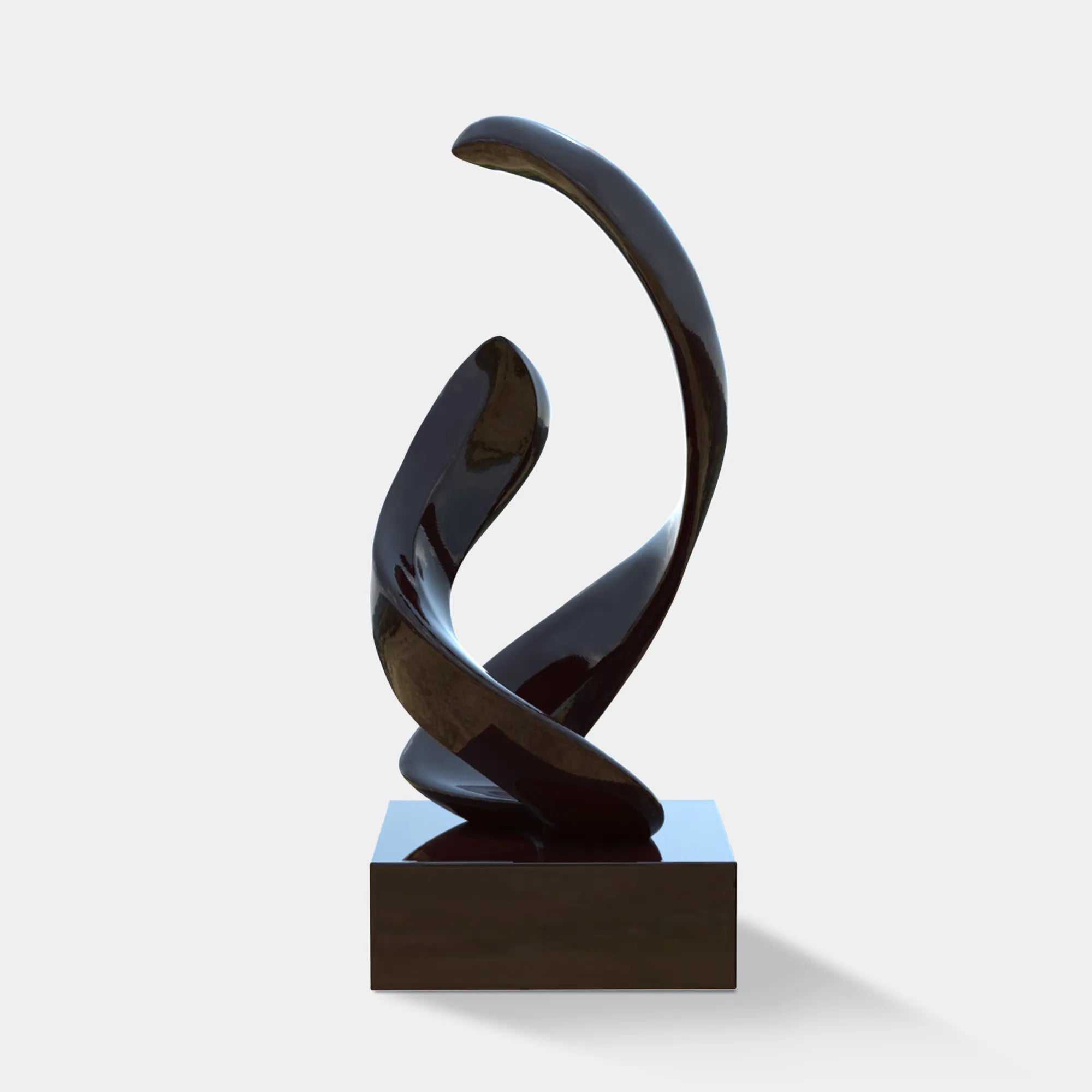 Abstract stainless steel sculpture with flowing form, ideal for luxury villas, hotel lobbies, and art galleries.