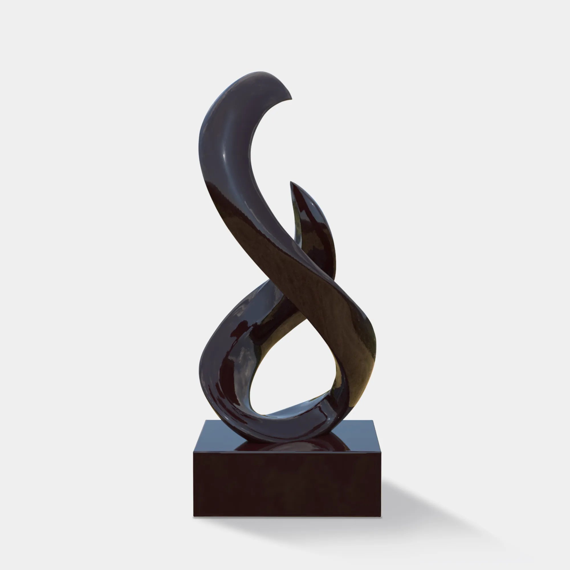 Abstract stainless steel sculpture with flowing form, ideal for luxury villas, hotel lobbies, and art galleries.