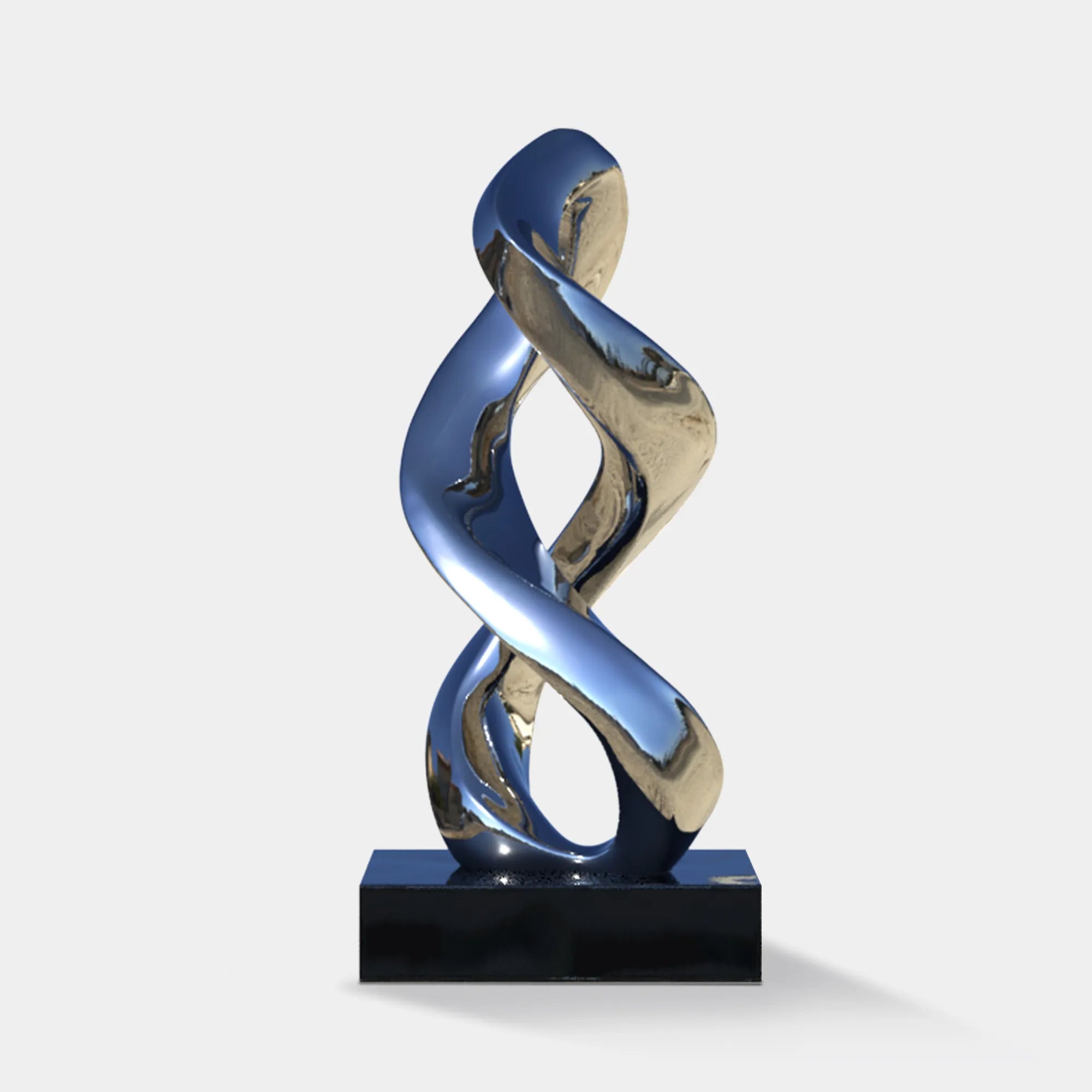 Custom spiral sculpture in bronze for modern spaces.