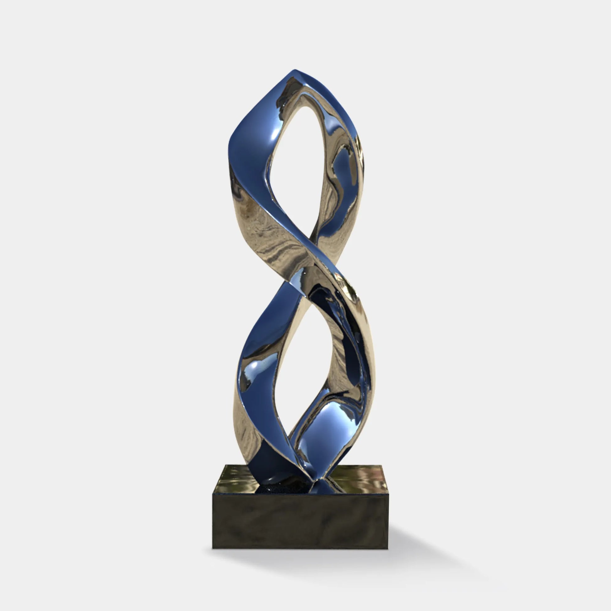 Custom spiral sculpture in bronze for modern spaces.