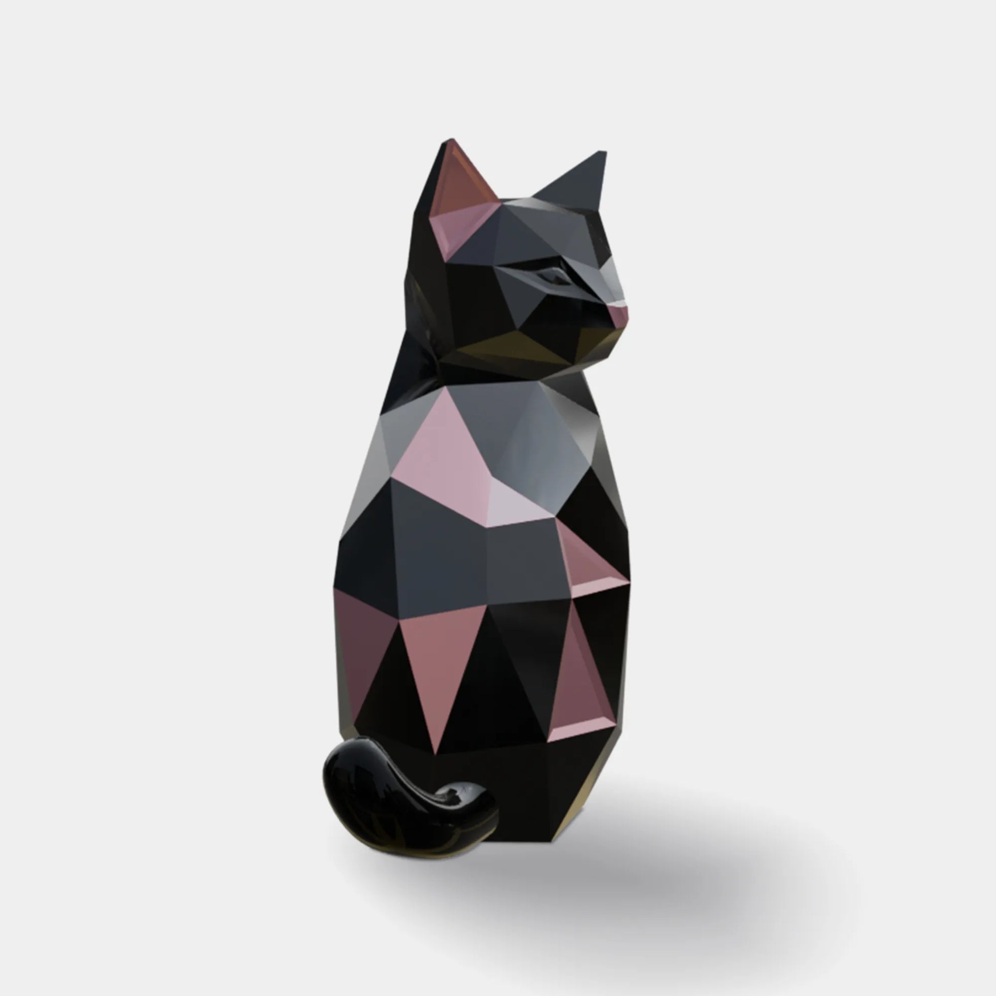 Modern stainless steel sculpture with a geometric design for luxury interiors.