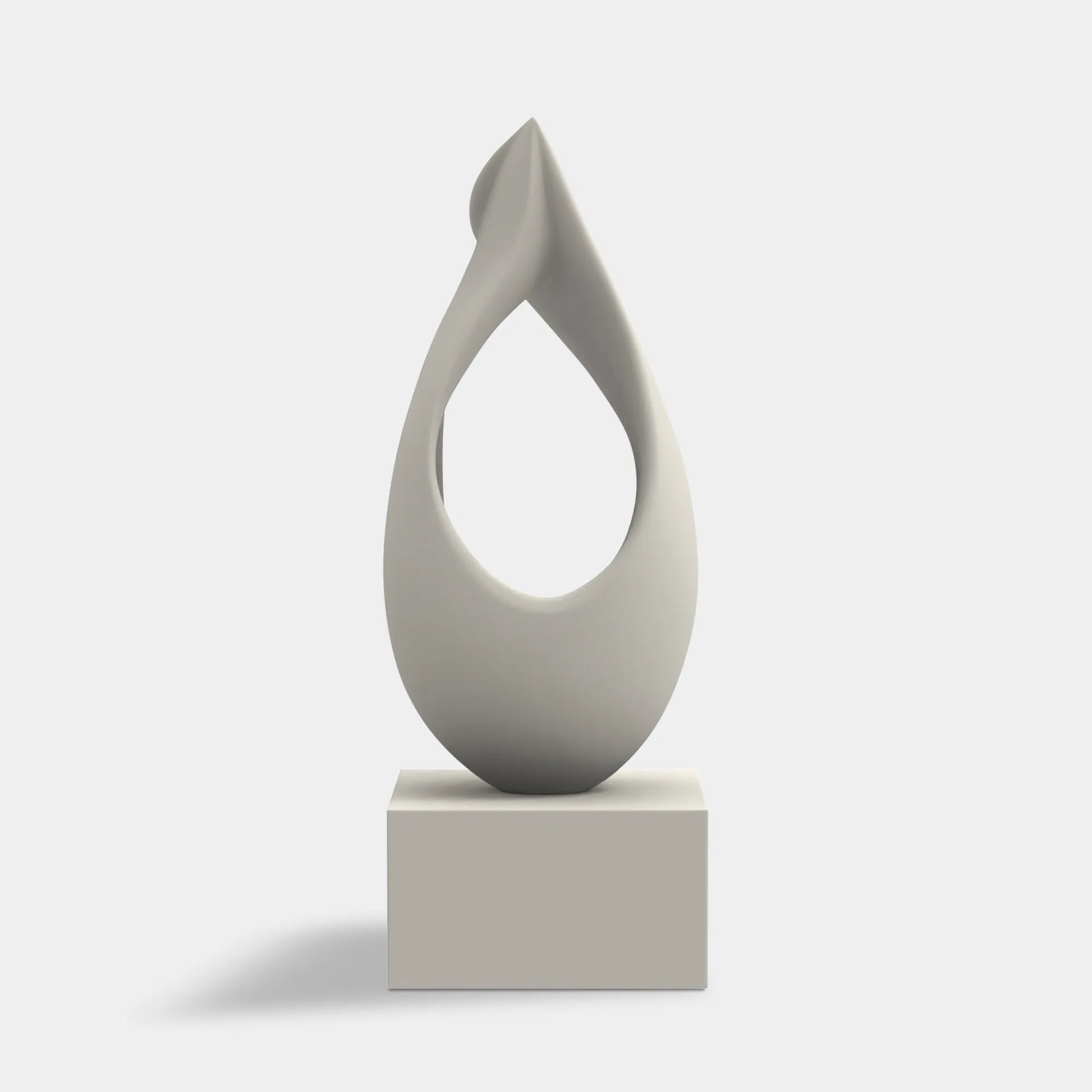 Abstract sculpture in stainless steel for modern home interiors.