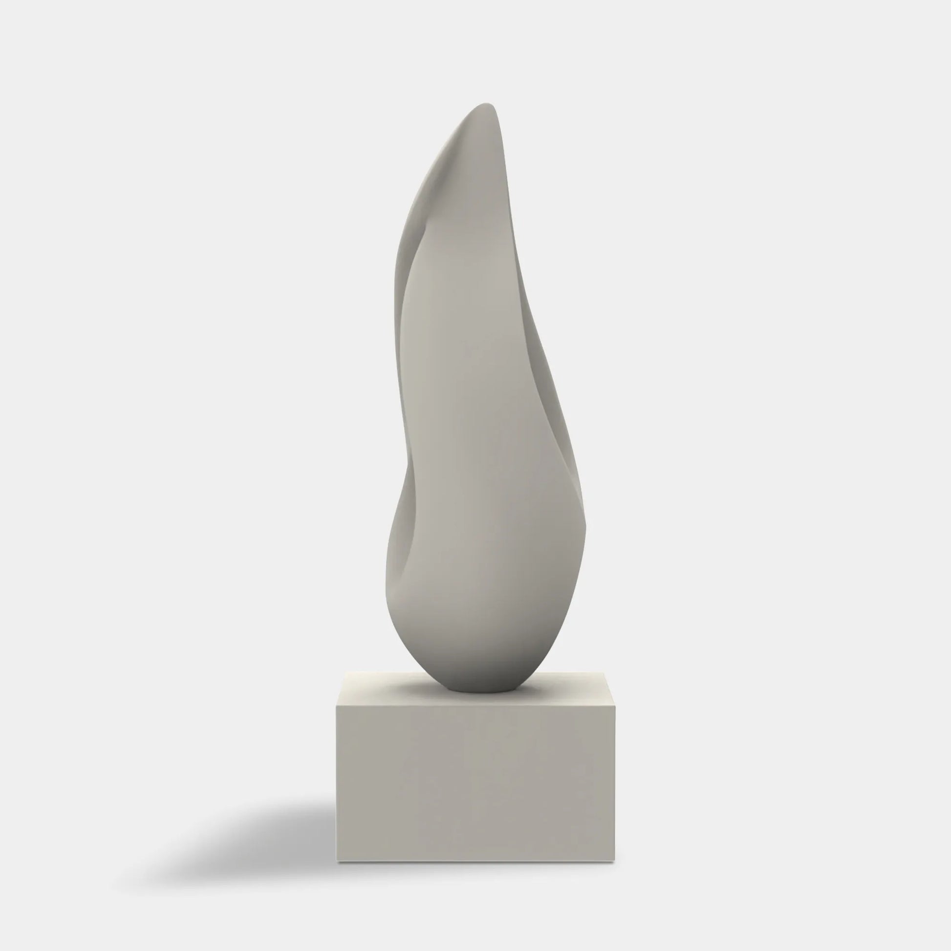 Abstract sculpture in stainless steel for modern home interiors.