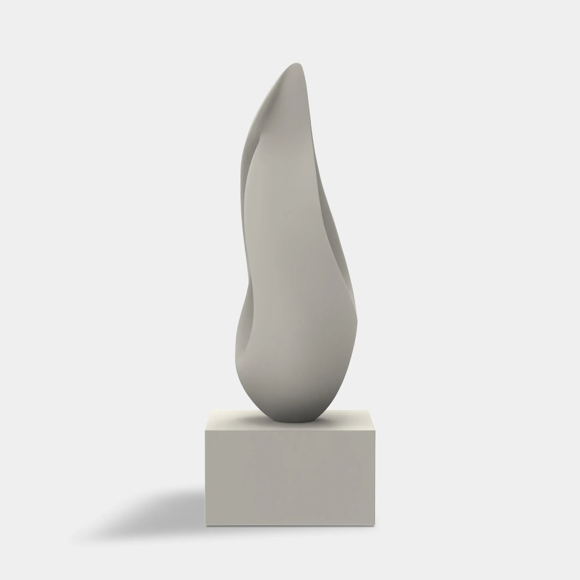 Abstract sculpture in stainless steel for modern home interiors.
