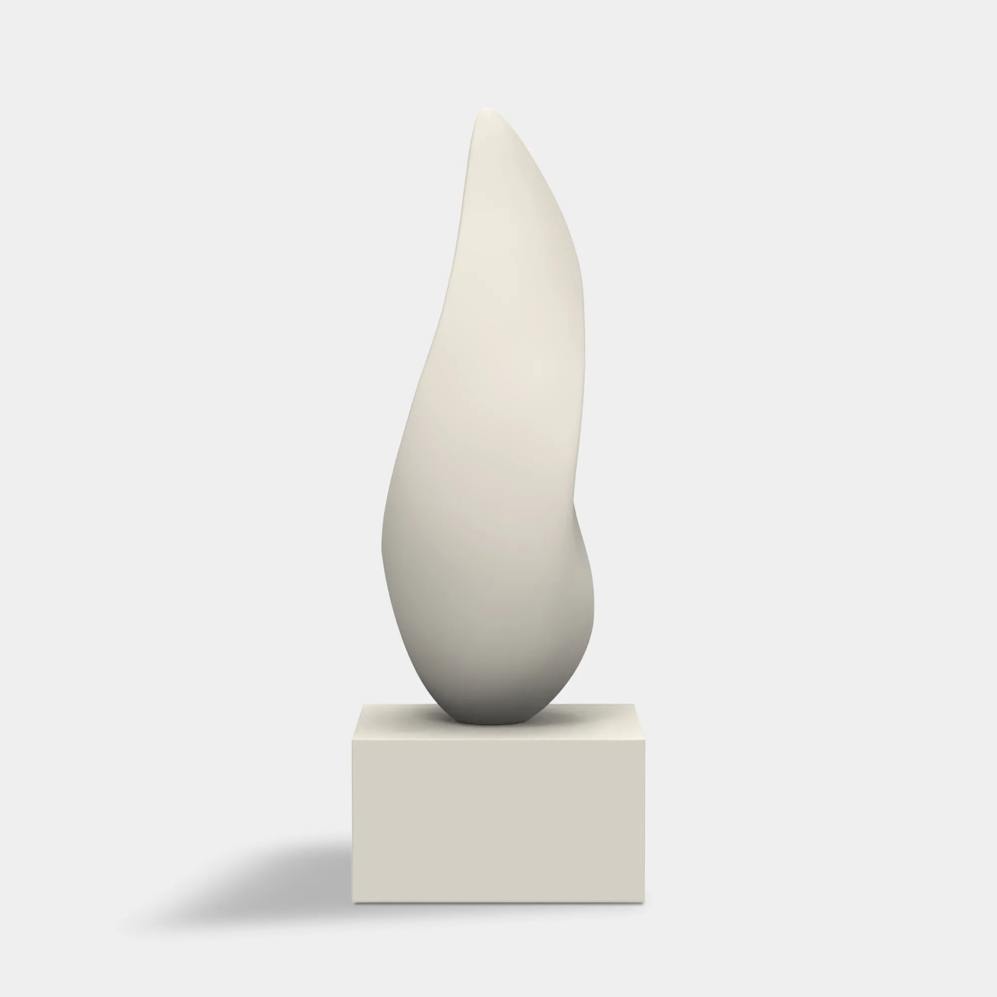 Abstract sculpture in stainless steel for modern home interiors.