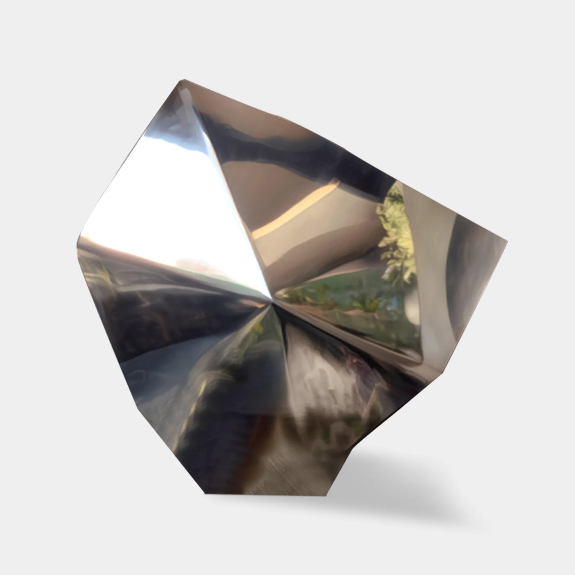 Polished Stainless Steel Sculpture with Abstract Design for Luxury Villas.