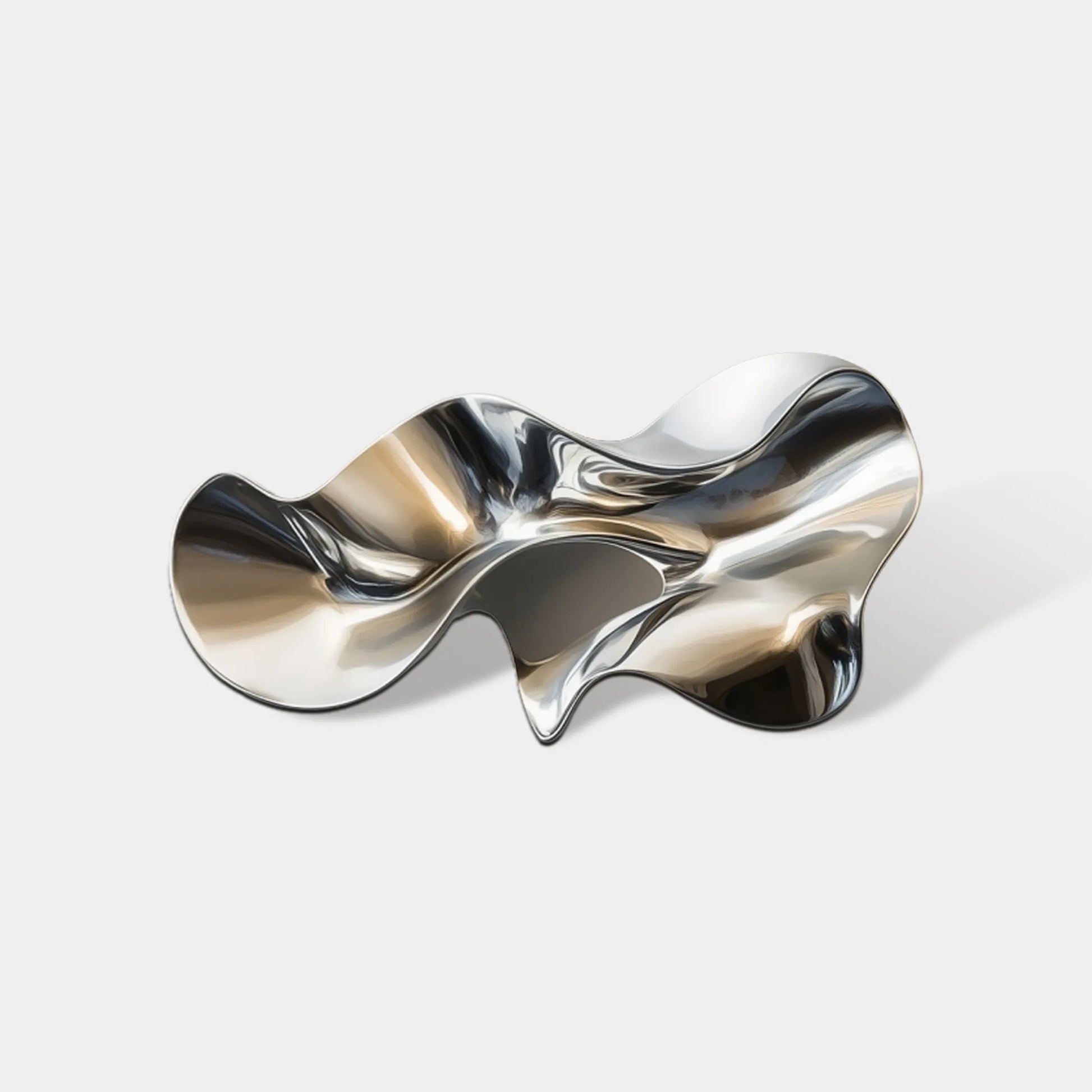 Abstract Wall Sculpture in Stainless Steel with Modern Design for Villas