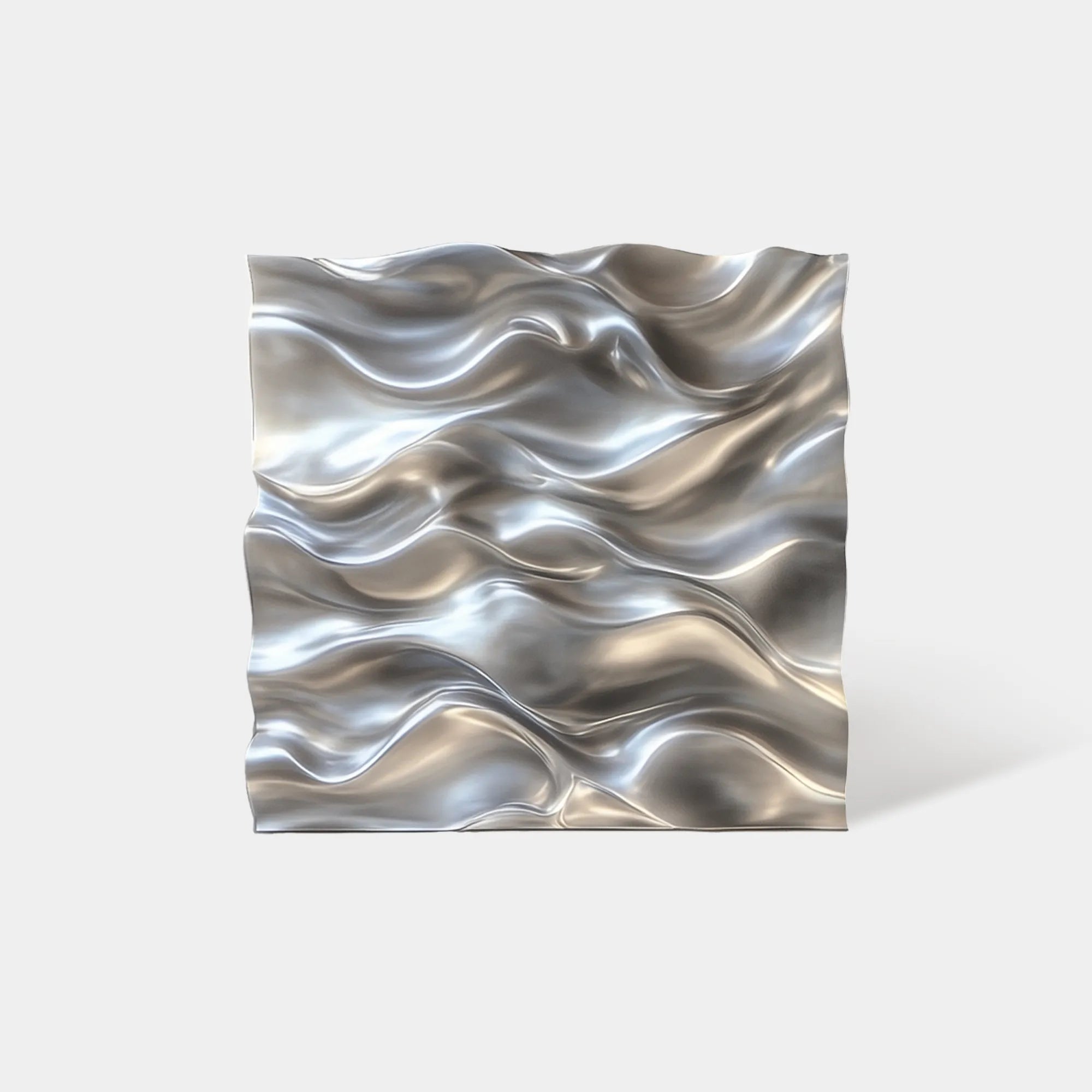 Modern Wall Sculpture in Stainless Steel with Flowing Wave Design for Luxury Villas