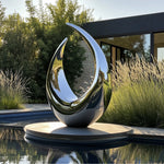 Abstract Stainless Steel Sculpture in Modern Design for Luxury Villas